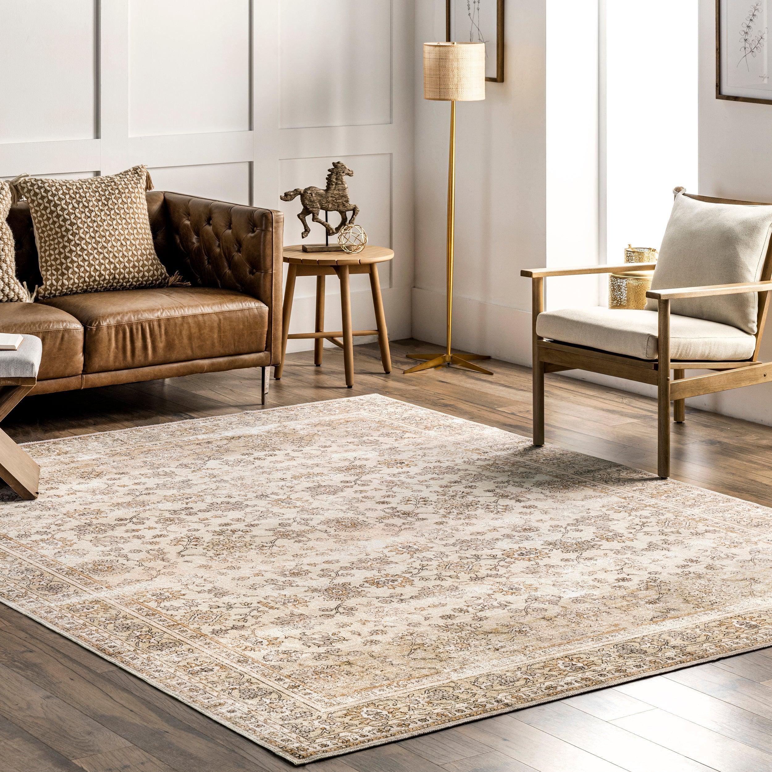 Deadra Vintage Floral Machine Washable Area Rug - Remutear