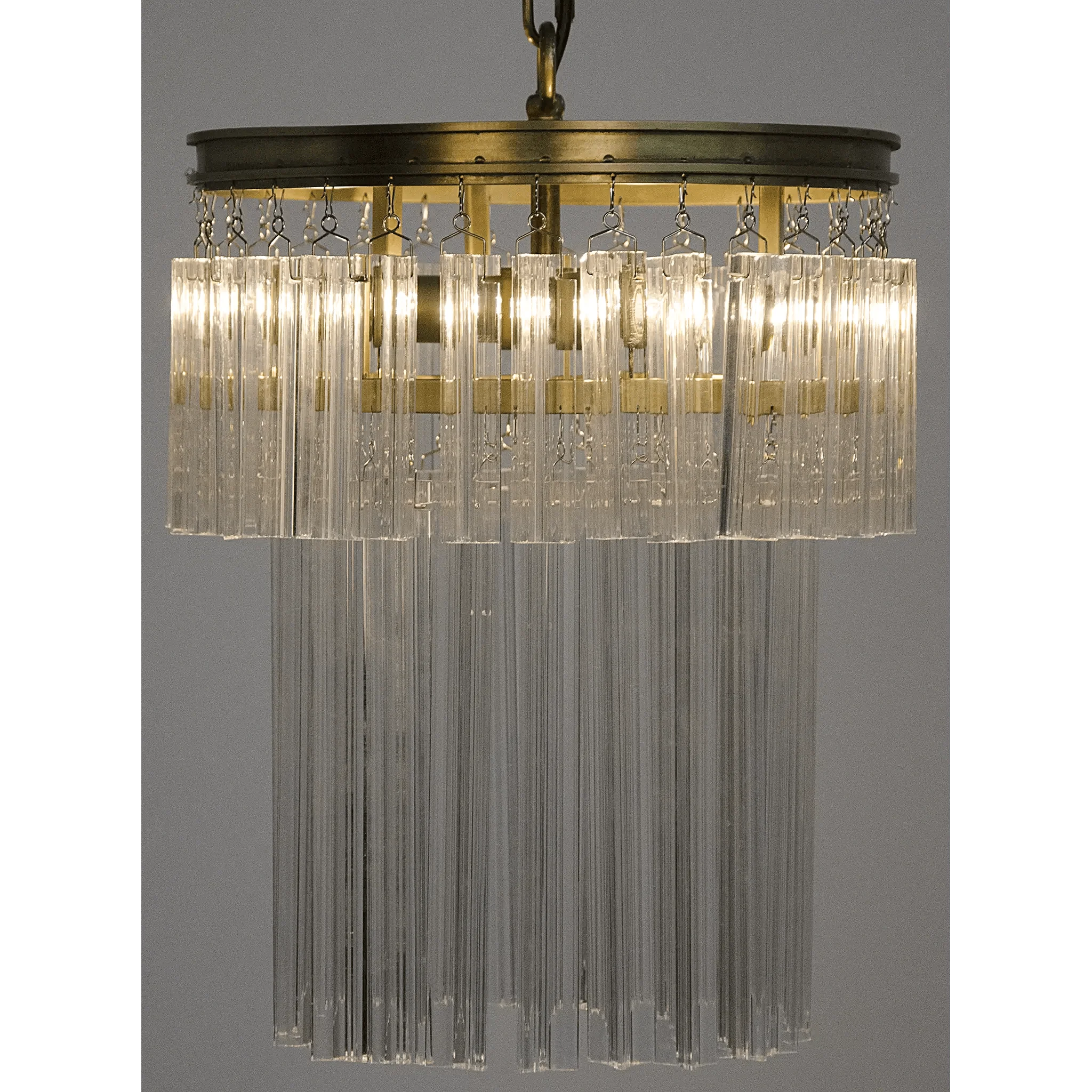 Toby Chandelier, Antique Brass and Crystal - Remutear