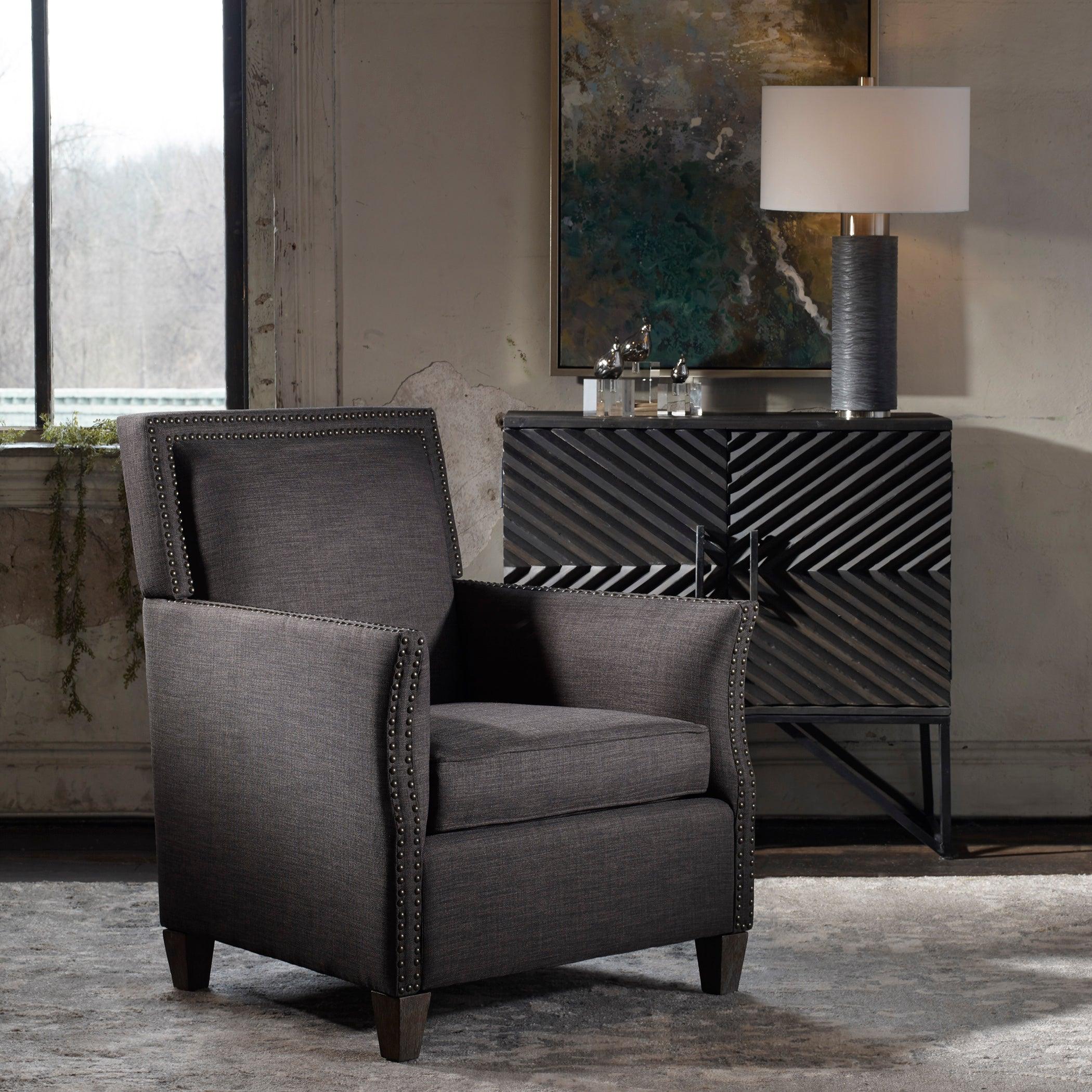 Darick Charcoal Armchair - Remutear