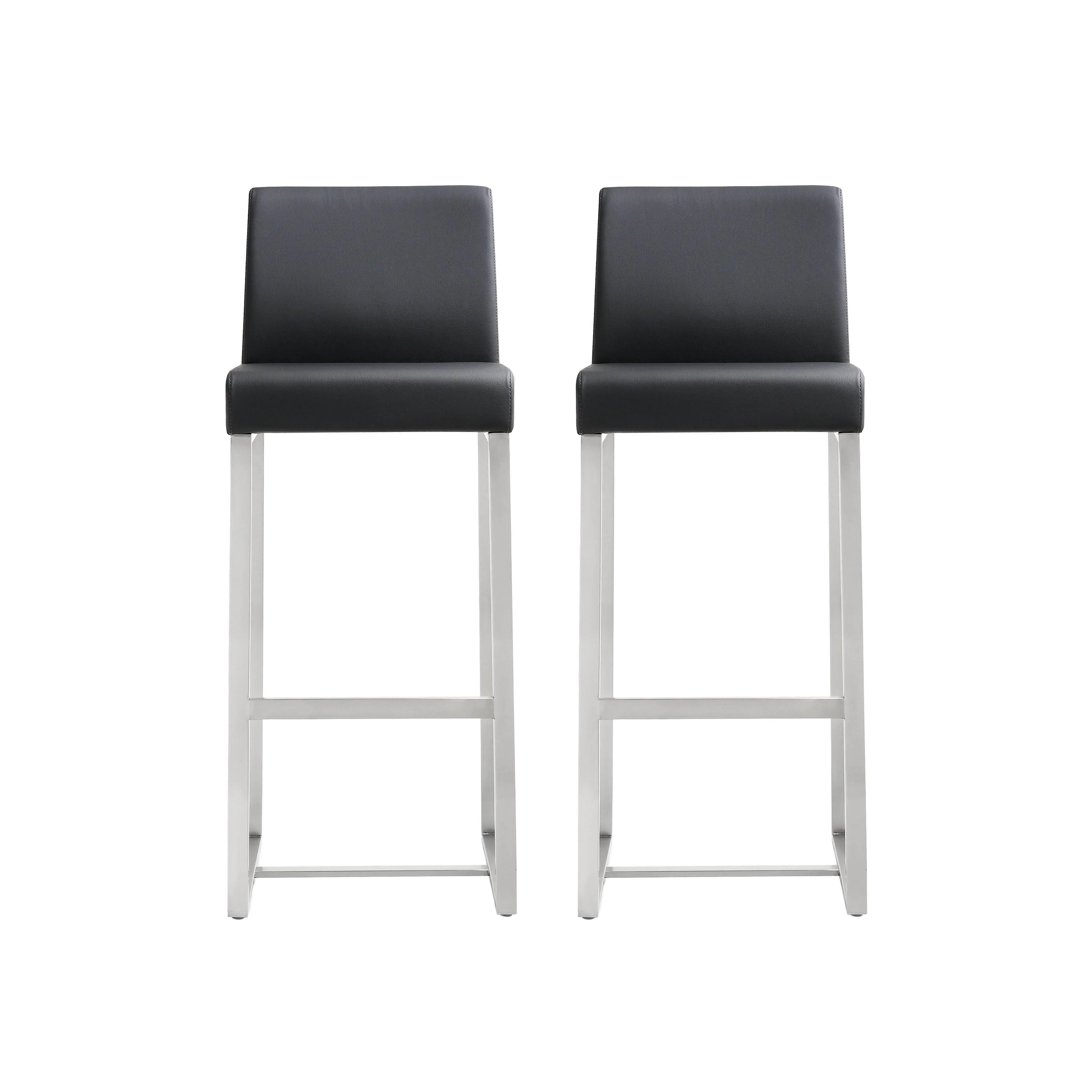 Denmark Black Stainless Steel Barstool (Set of 2) - Remutear
