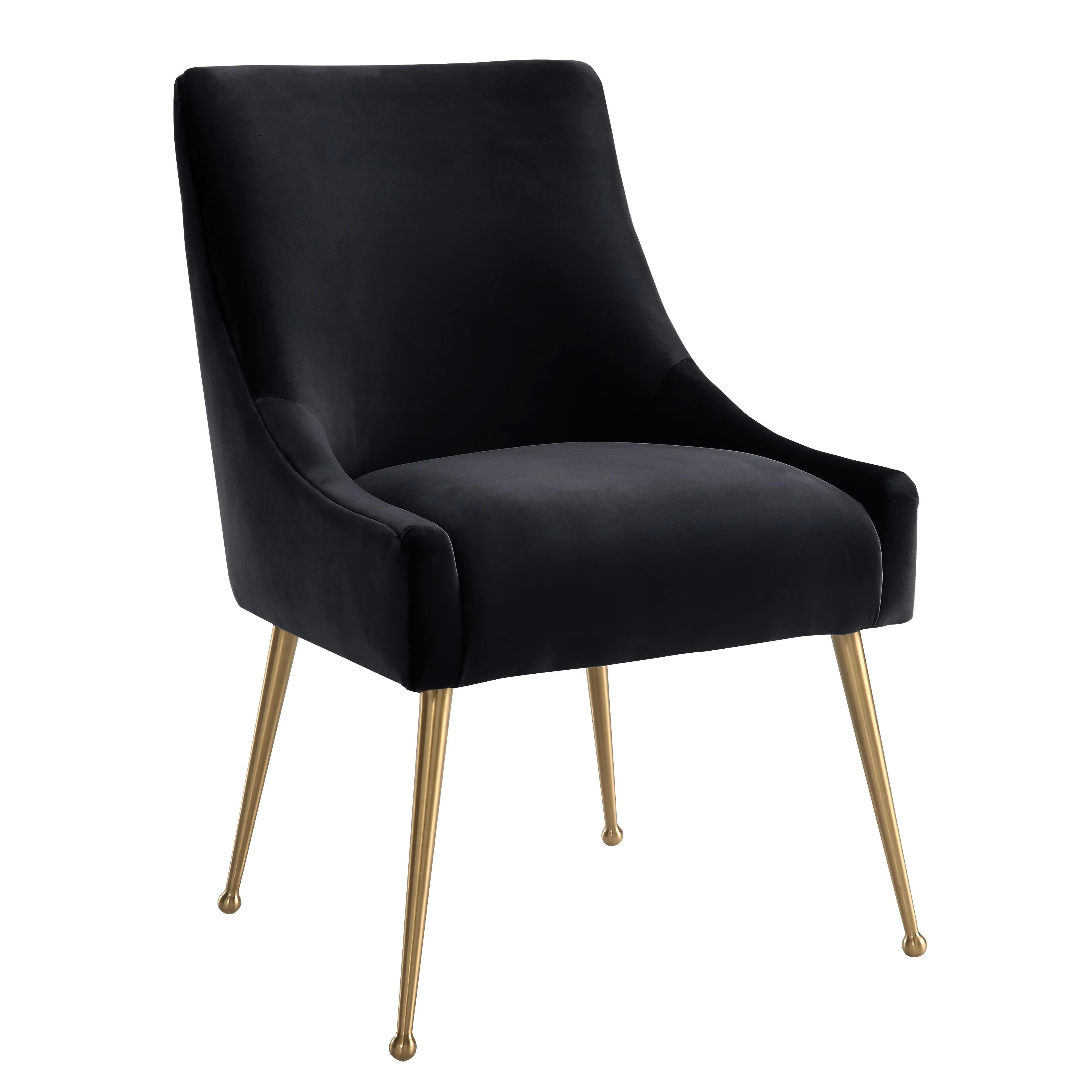 Beatrix Black Velvet Side Chair - Remutear