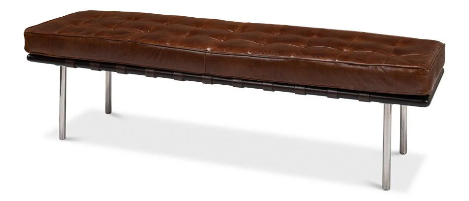 Prince Albert Bench - Vintage Havana Lthr - Remutear