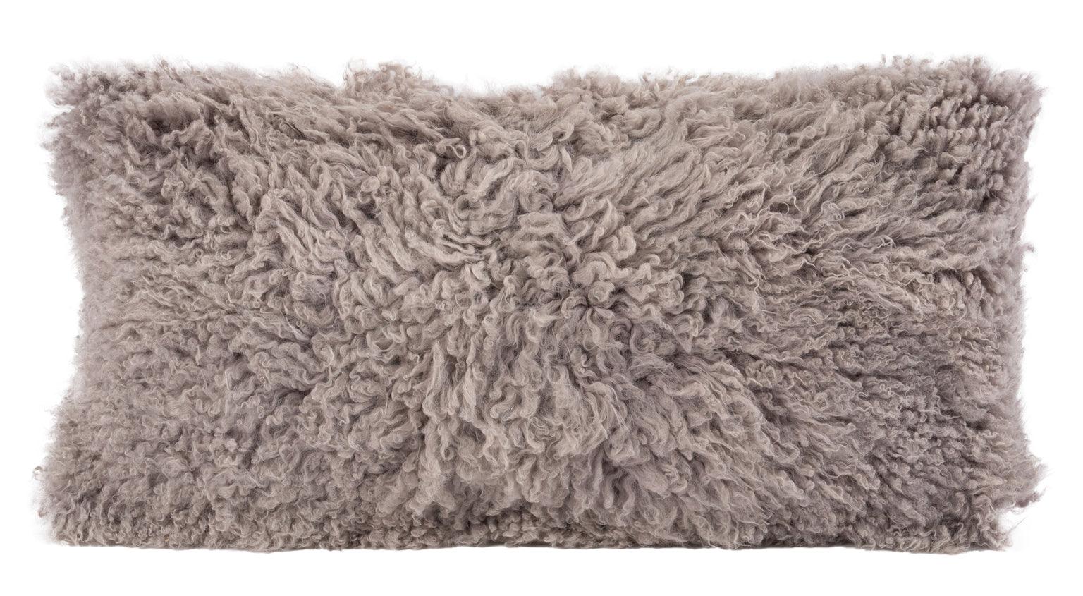 Longwool Curly Sheepskin Lumbar Cushion - Remutear