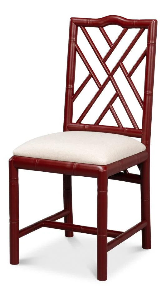 Brighton Bamboo Side Chair - Burgundy - Set of 2 - Remutear
