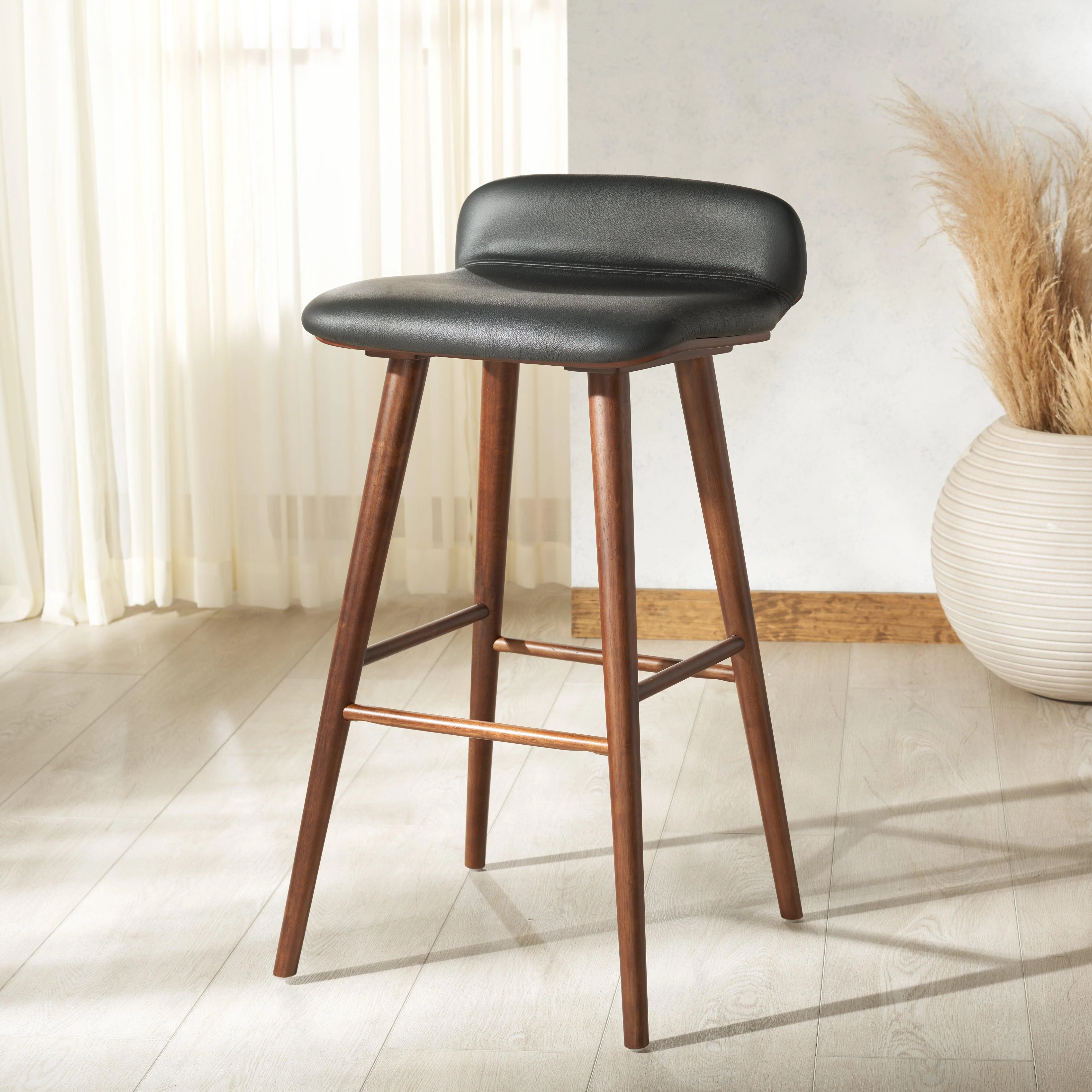 Tazmyn Leather Barstool - Remutear