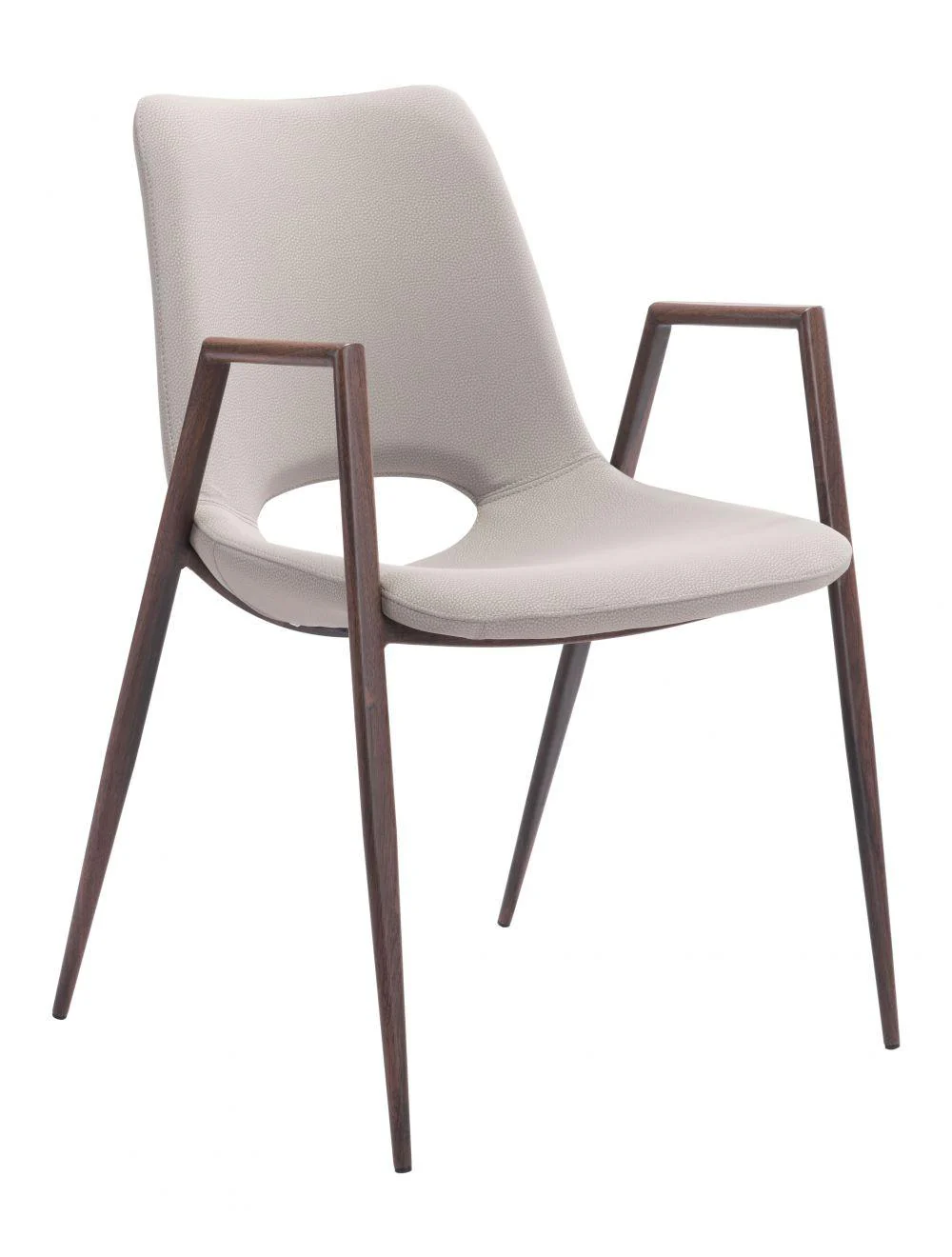Desi Dining Chair (Set of 2) Beige & Walnut - Remutear