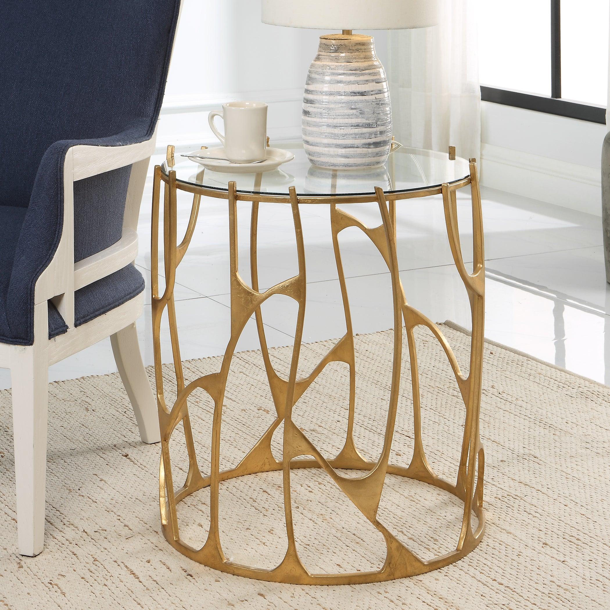 Ritual Round Gold Side Table - Remutear