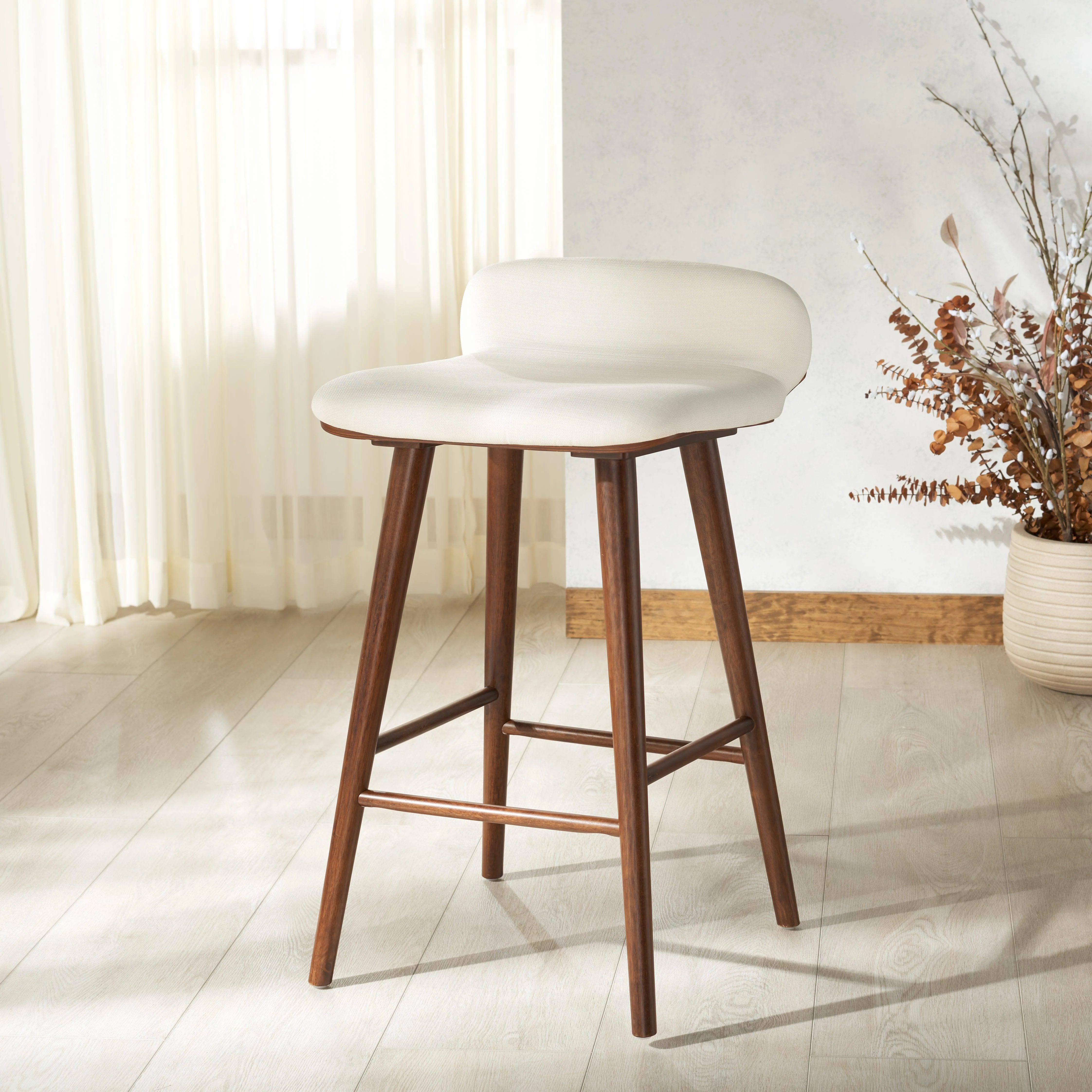 Tazmyn Linen Counter Stool - Remutear