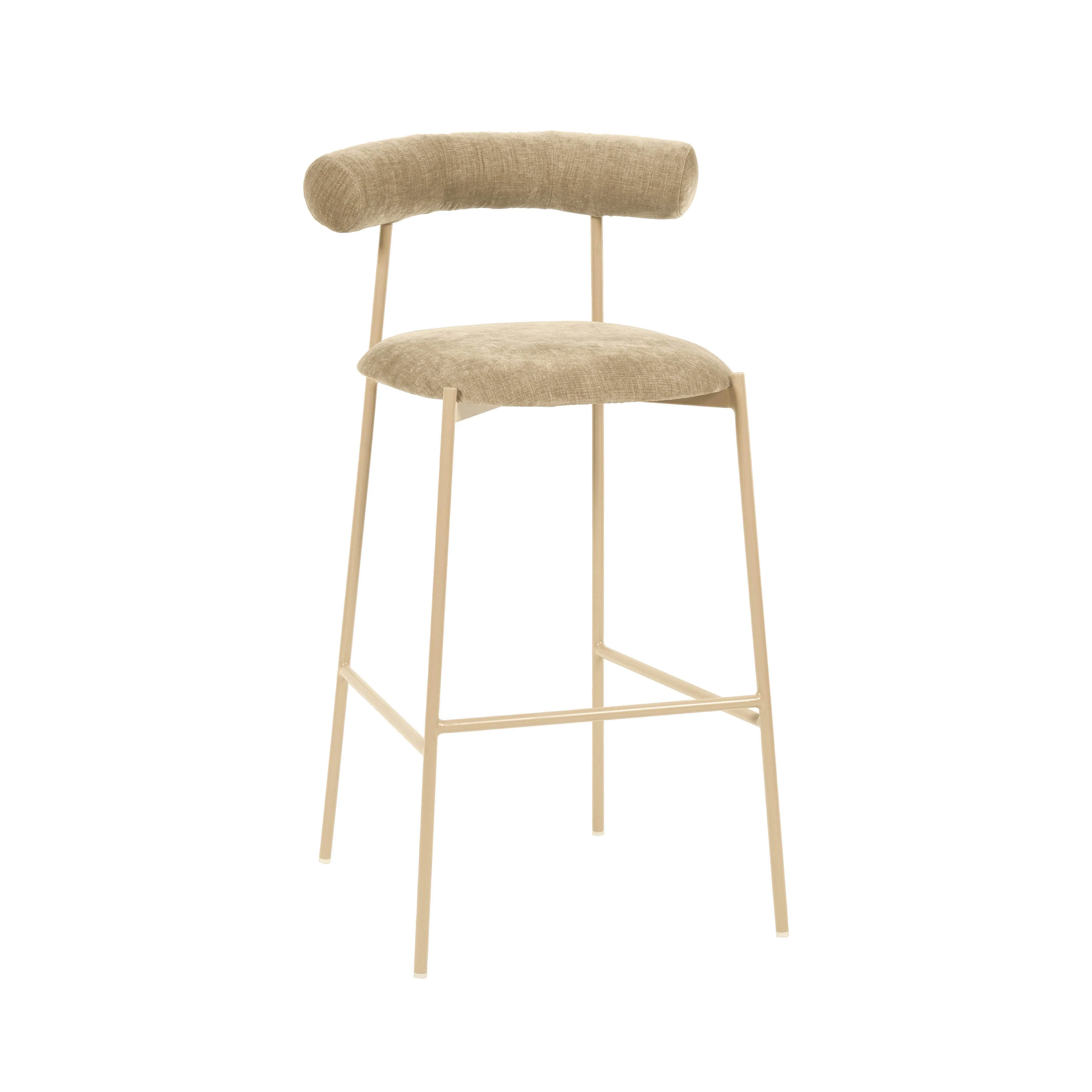 Liliana Taupe Velvet Bar Stool - Remutear