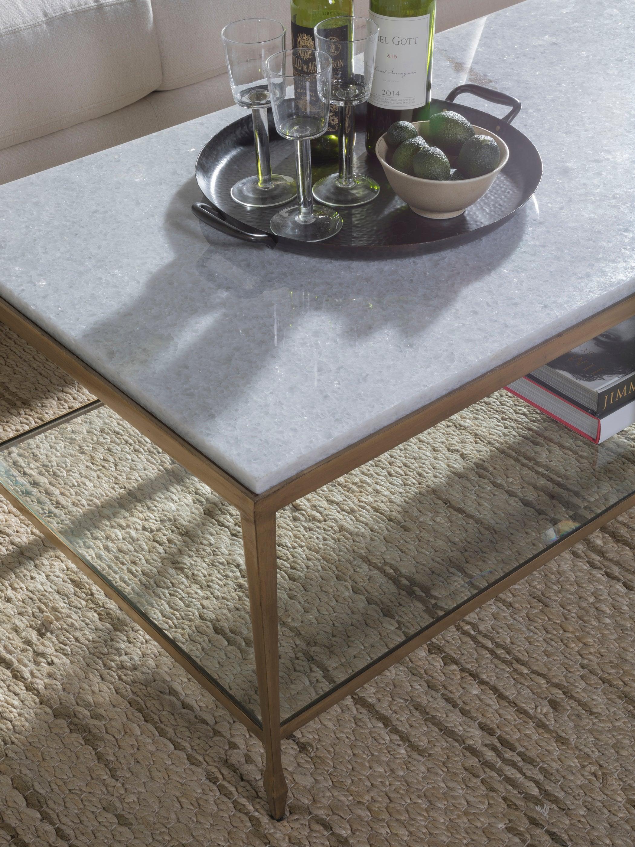 Signature Designs Sashay Gold Rectangular Cocktail Table - Remutear