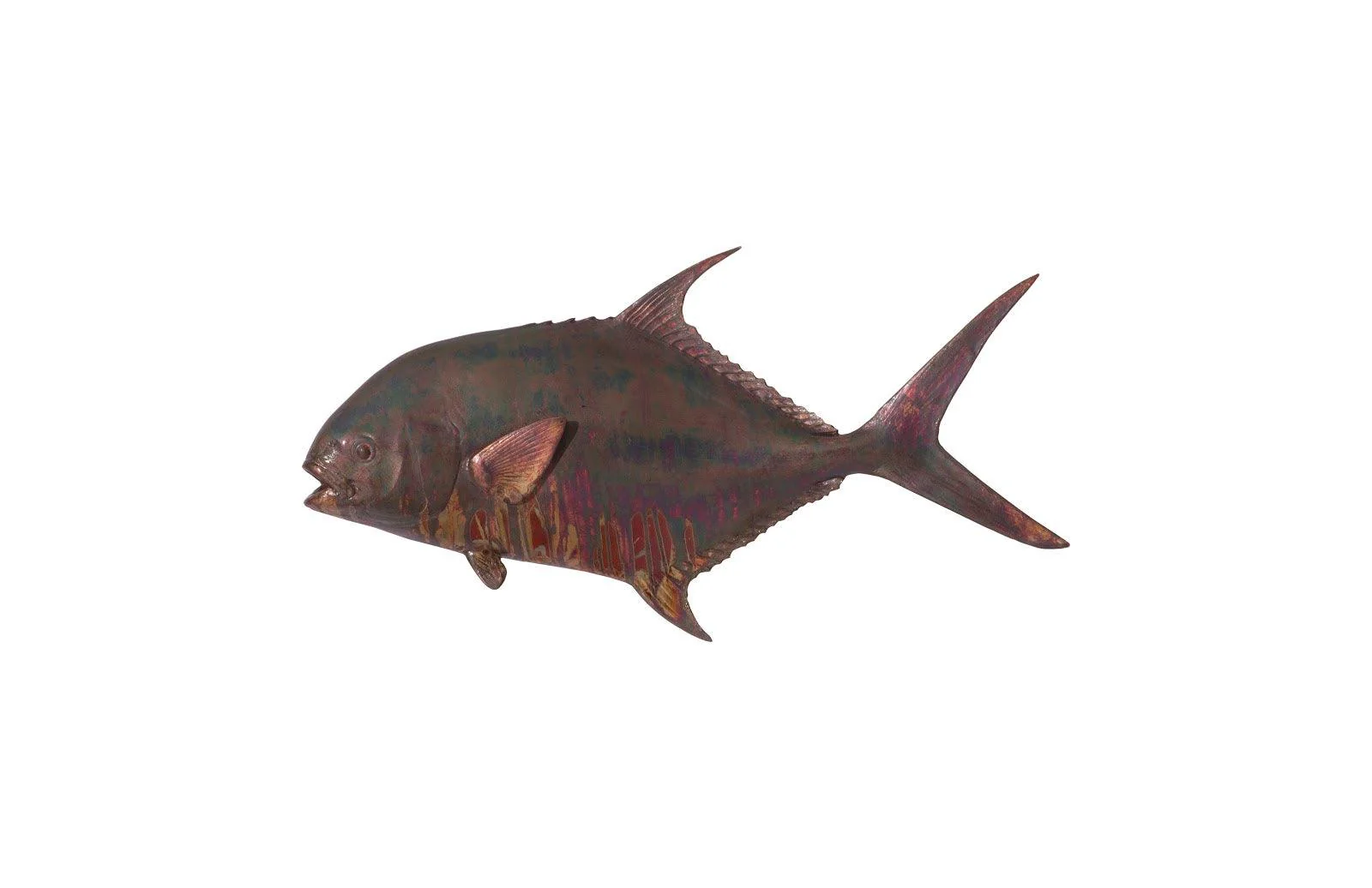 Permit Fish Wall Sculpture, Resin, Copper Patina Finish - Remutear