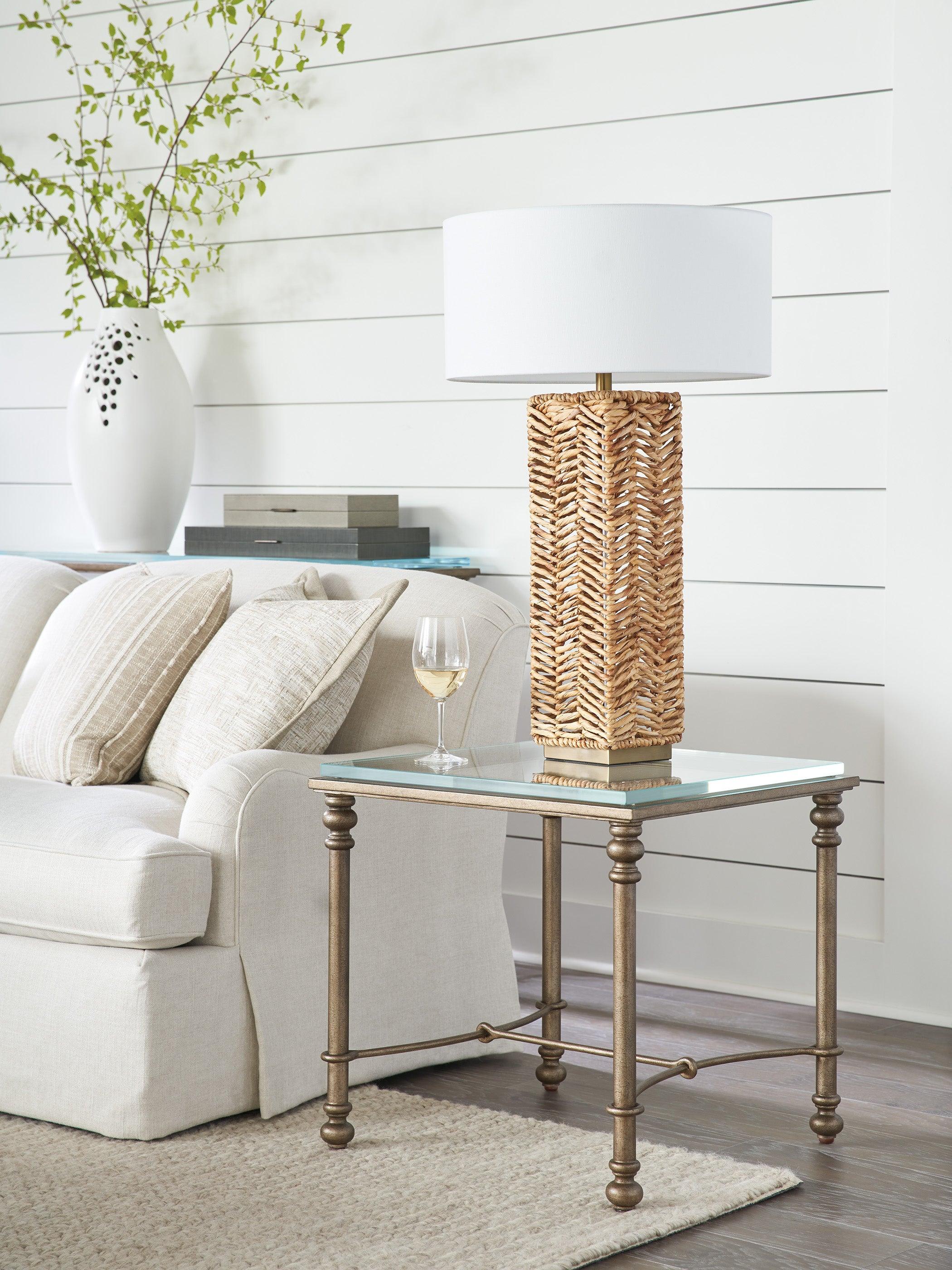 Laguna Bluff Metal And Glass End Table - Remutear