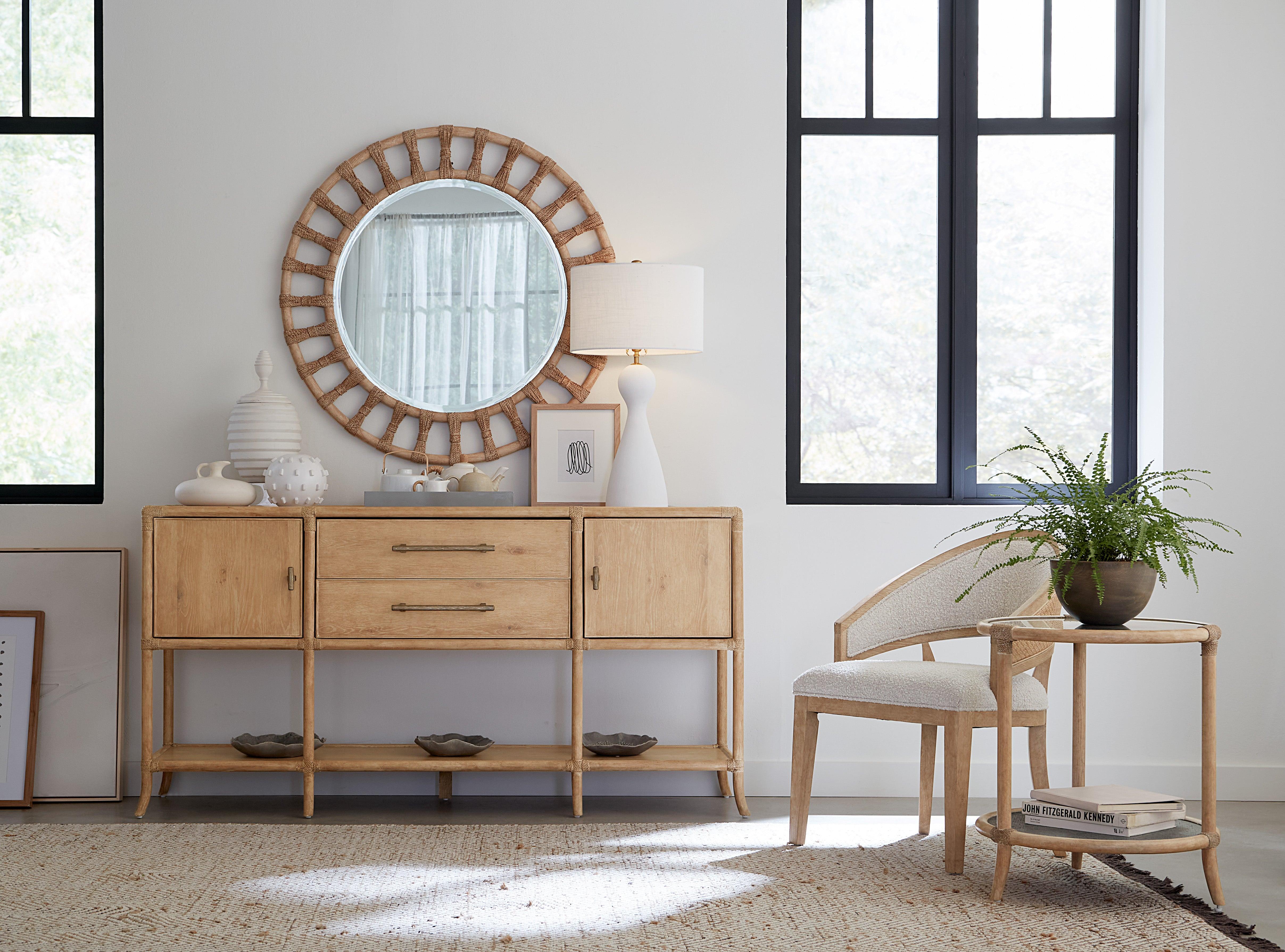 Retreat Pole Rattan Accent Mirror - Remutear