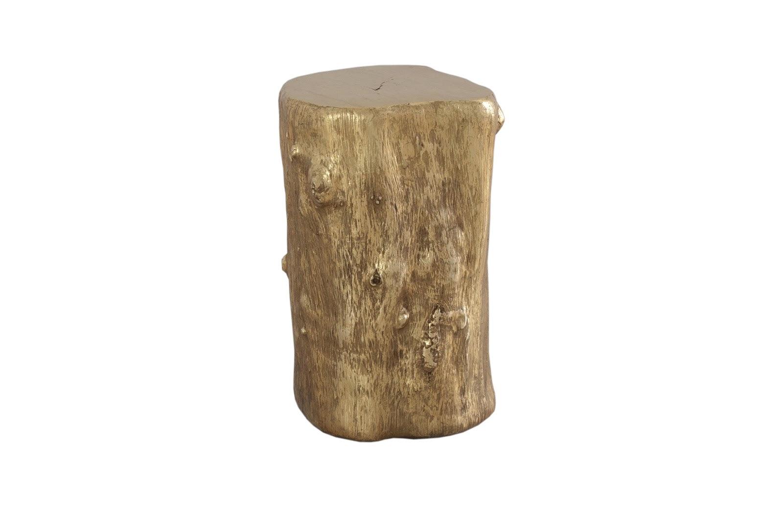 Log Stool, Gold Leaf, SM - Remutear