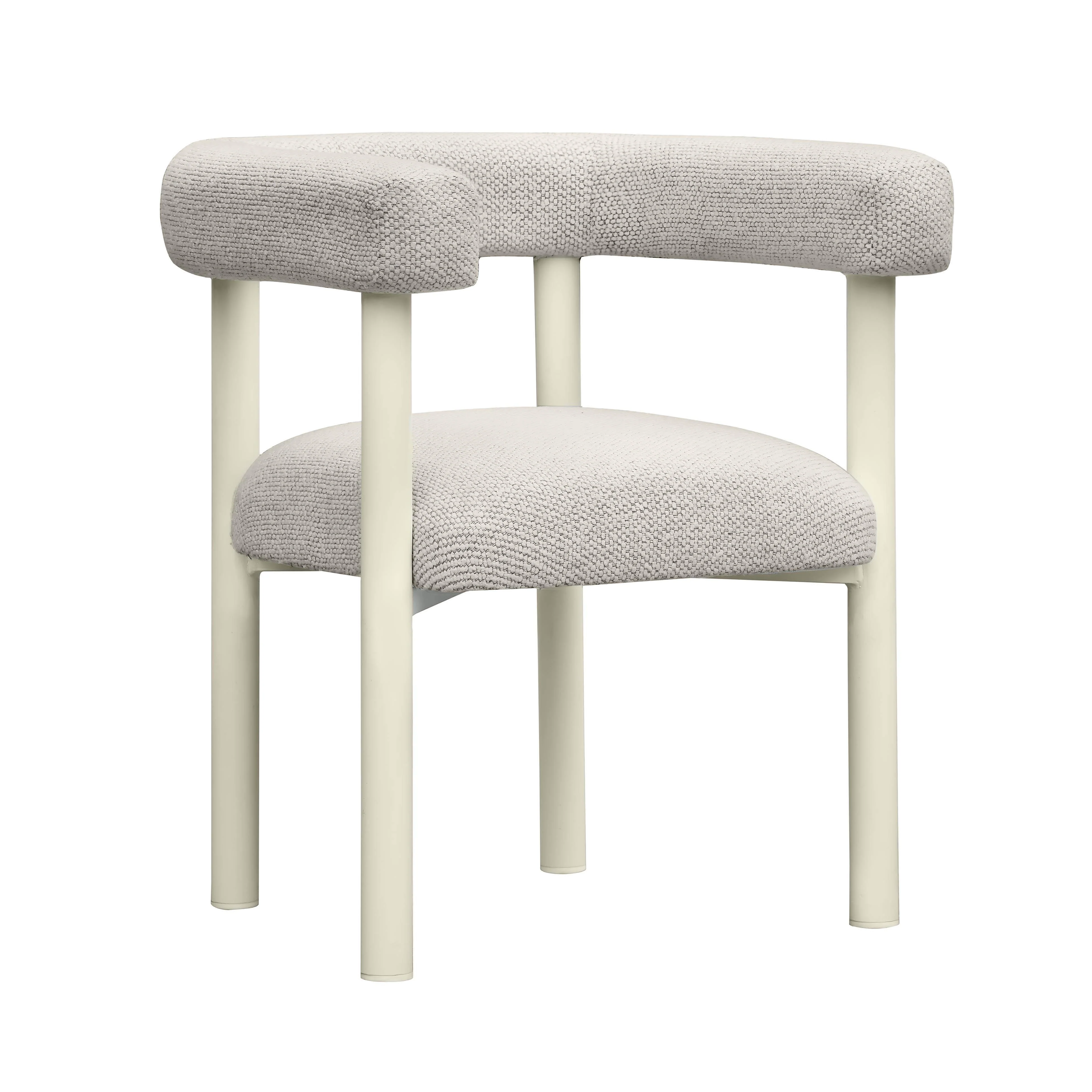 Jackie Cream Outdoor Textured Dining Chair - Remutear