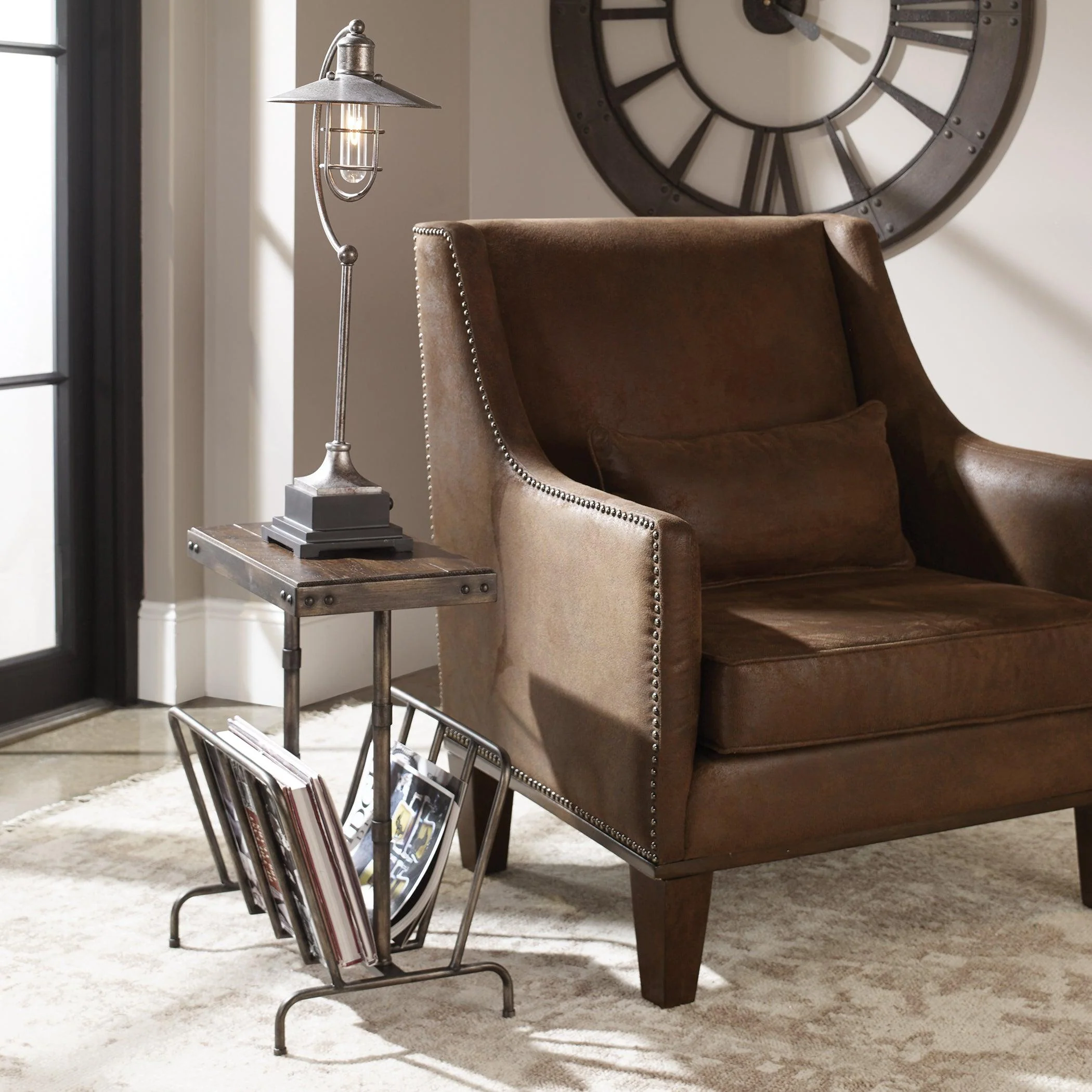 SONORA INDUSTRIAL MAGAZINE ACCENT TABLE - Remutear