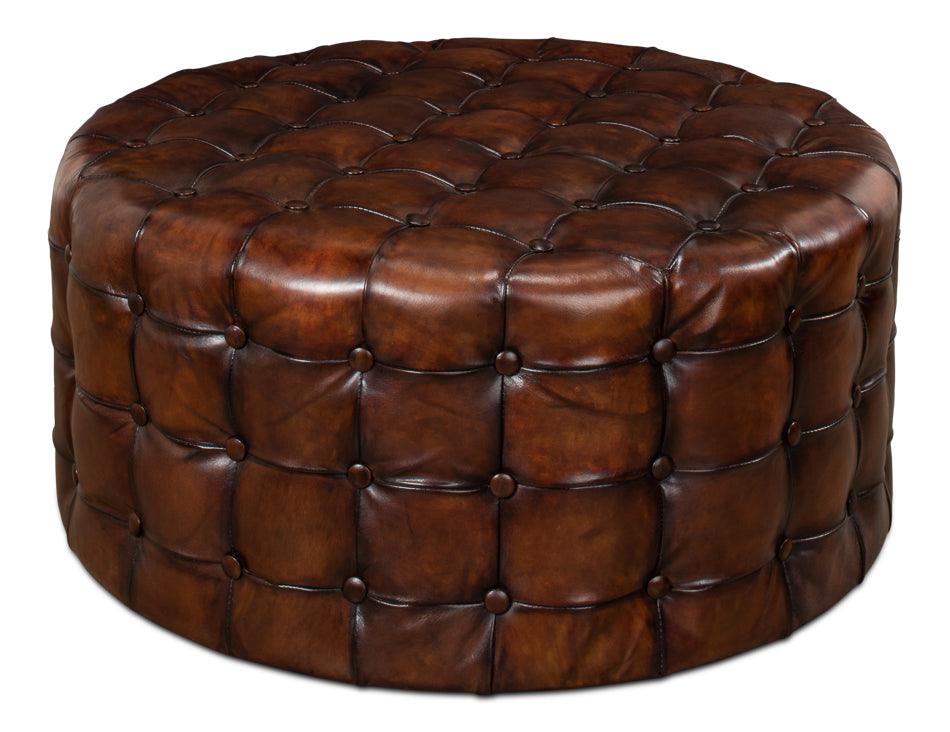 Leather Tufted Ottoman - Remutear