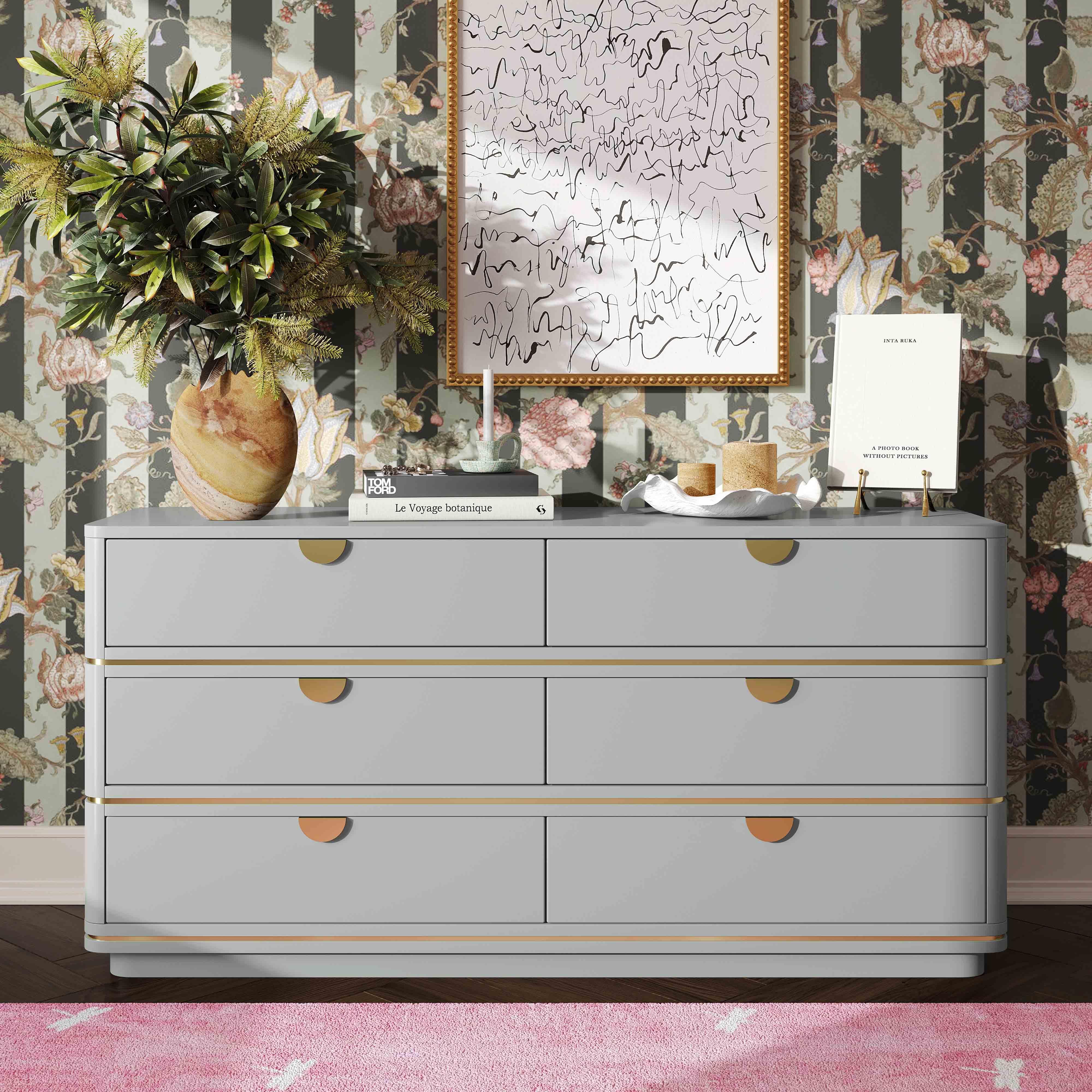 Julieta Grey 6 Drawer Dresser - Remutear