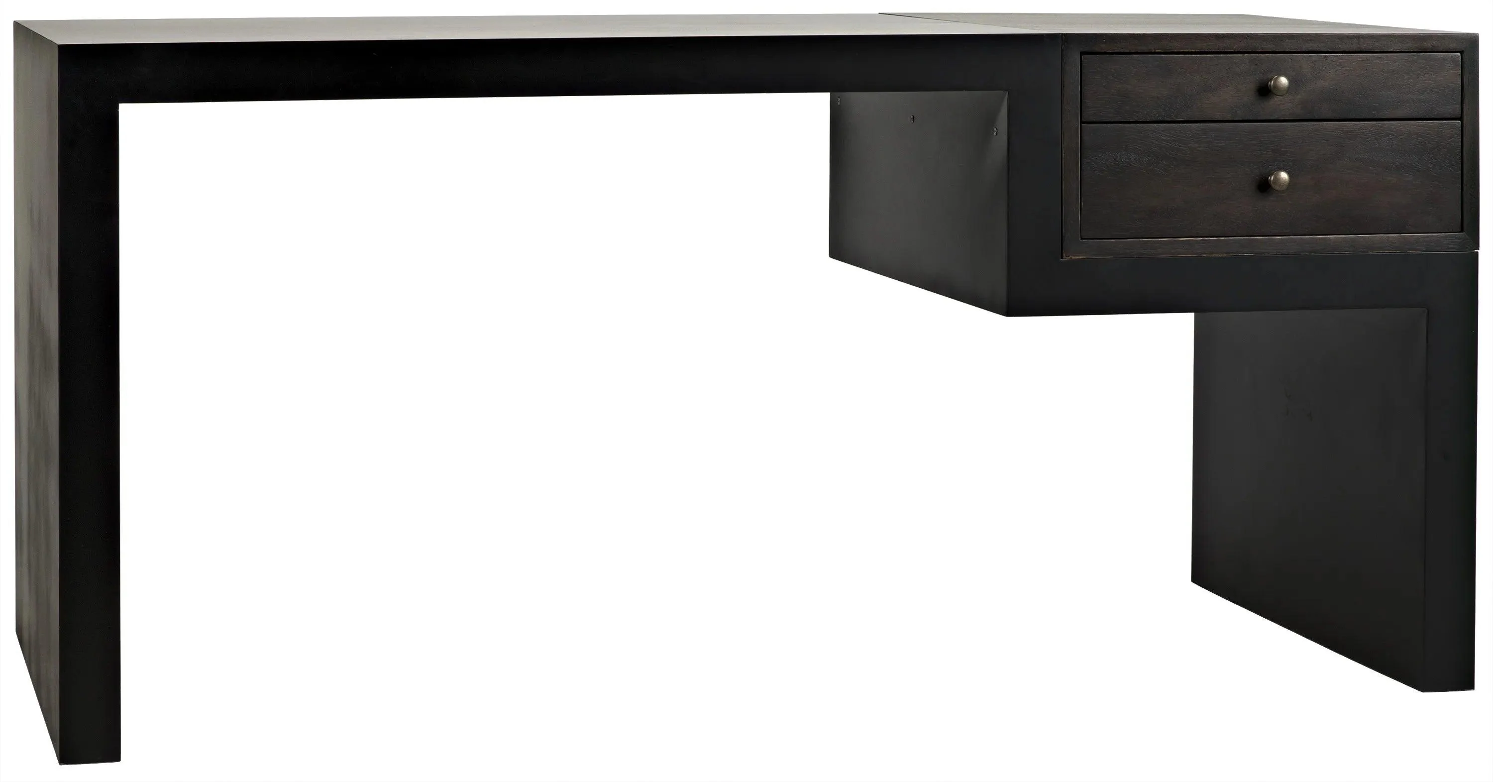 Alvaro Desk, Black Steel with Ebony Walnut - Remutear