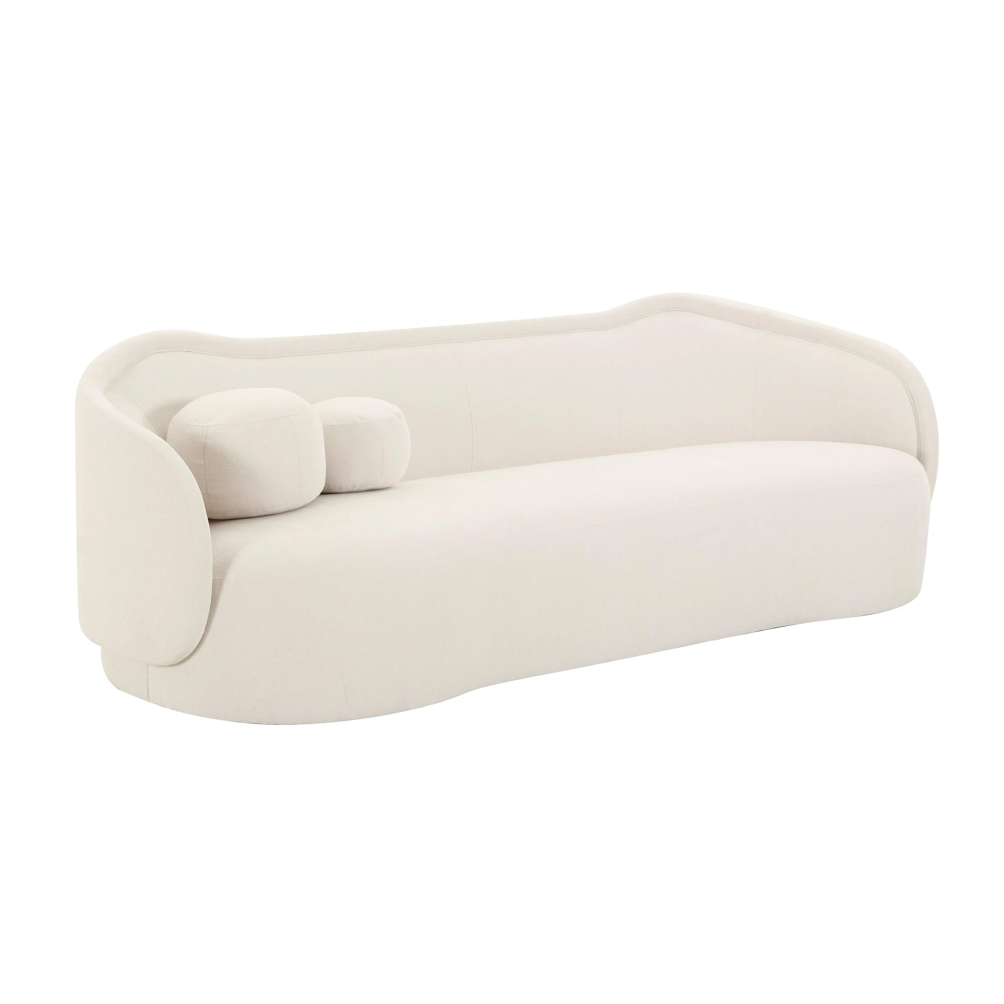 Circe Cream Textured Velvet Sofa - Remutear