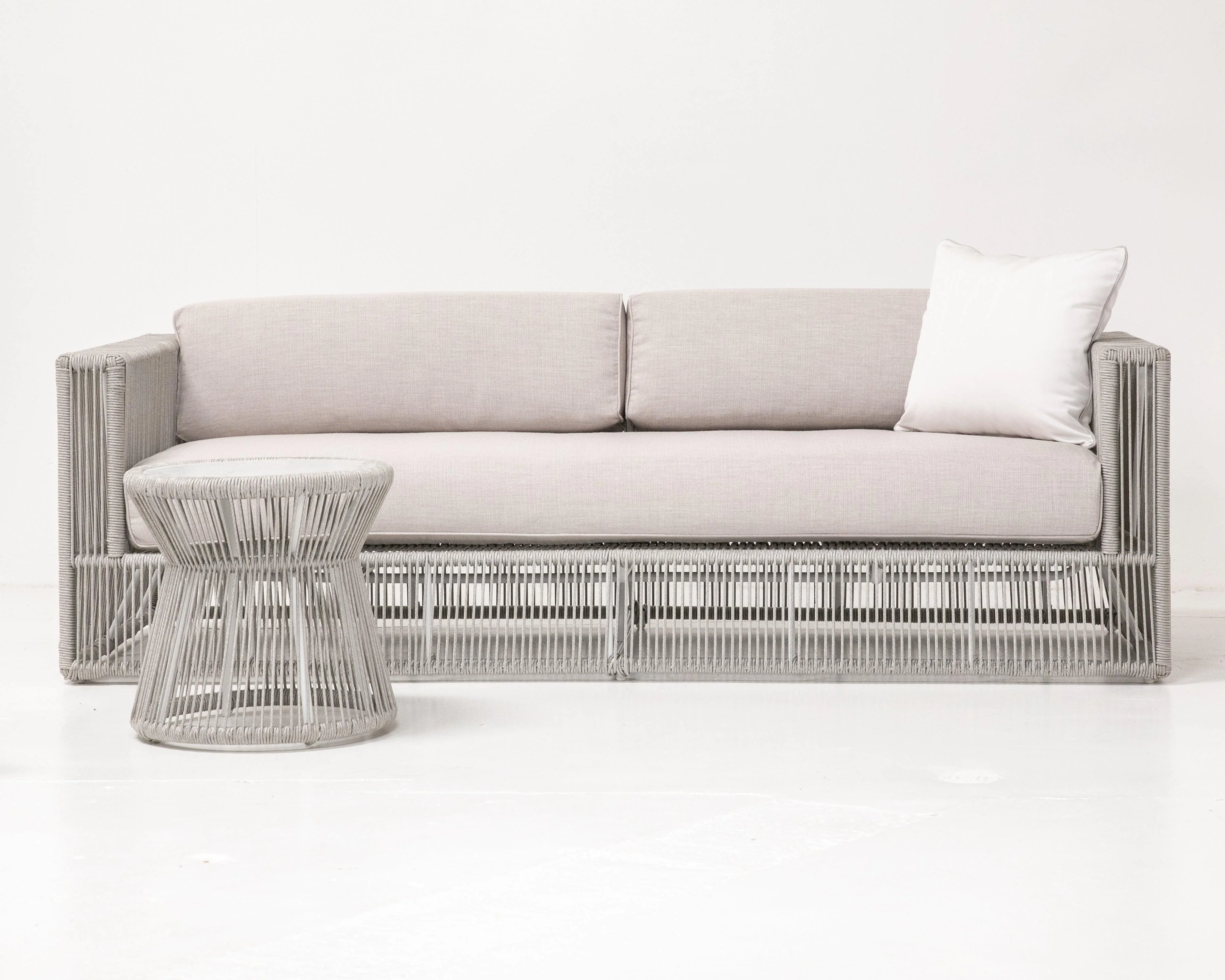 Miami End Table with Honed Carrara Marble Top - Remutear