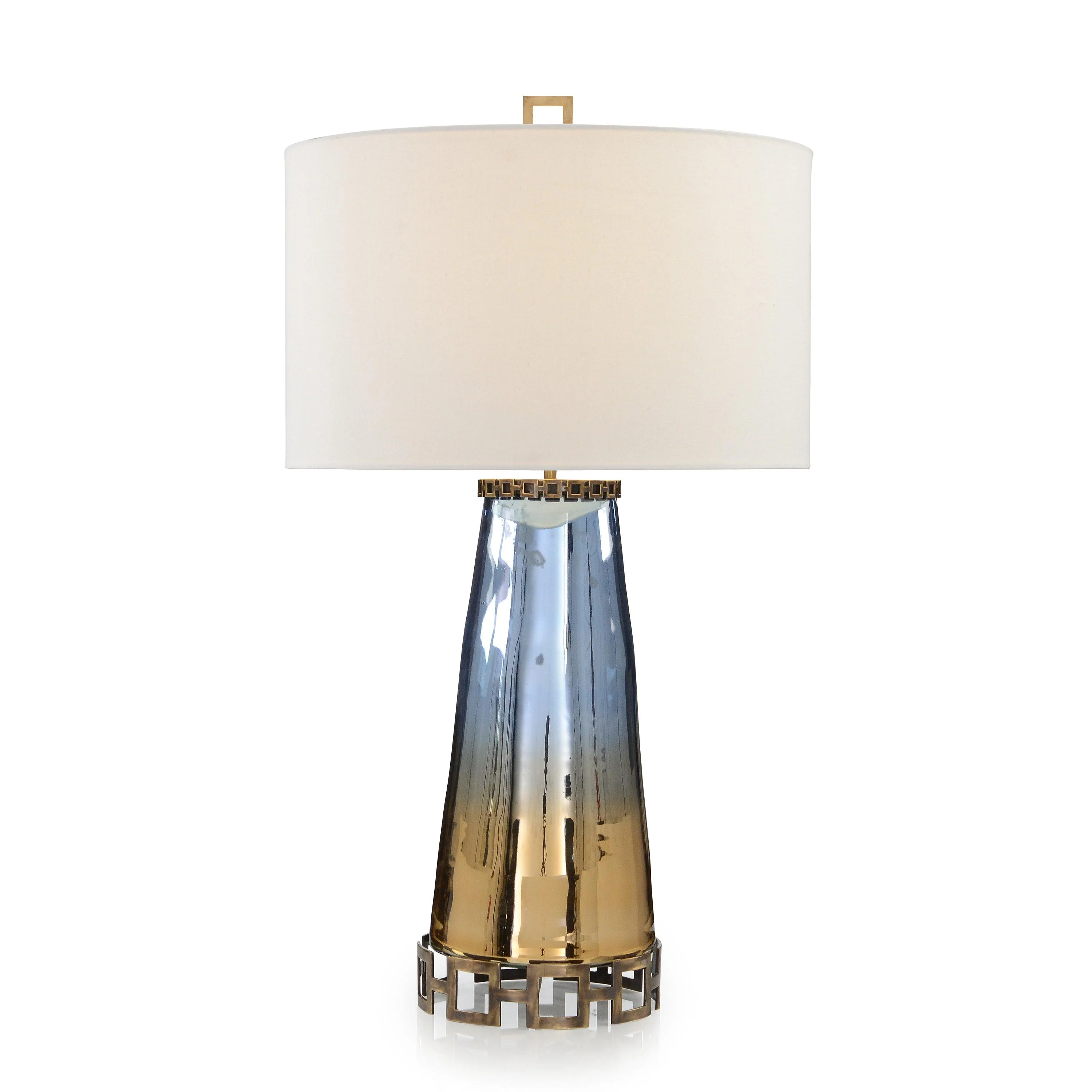 Sapphire Blue and Cognac Glass Table Lamp - Remutear