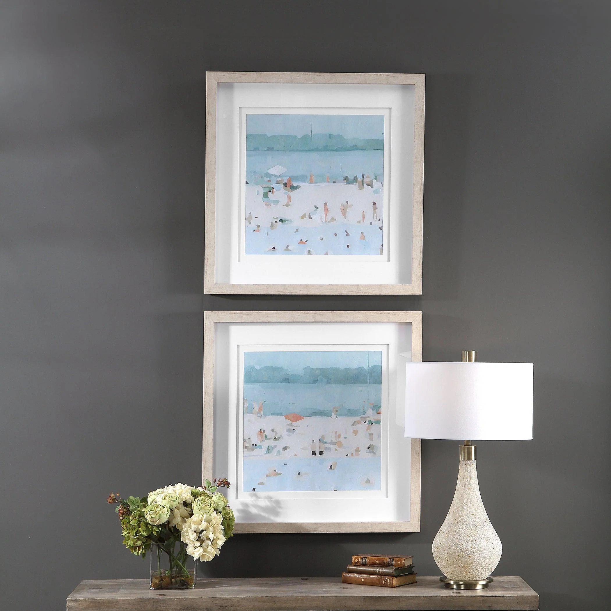 SEA GLASS SANDBAR FRAMED PRINTS, SET/2 - Remutear
