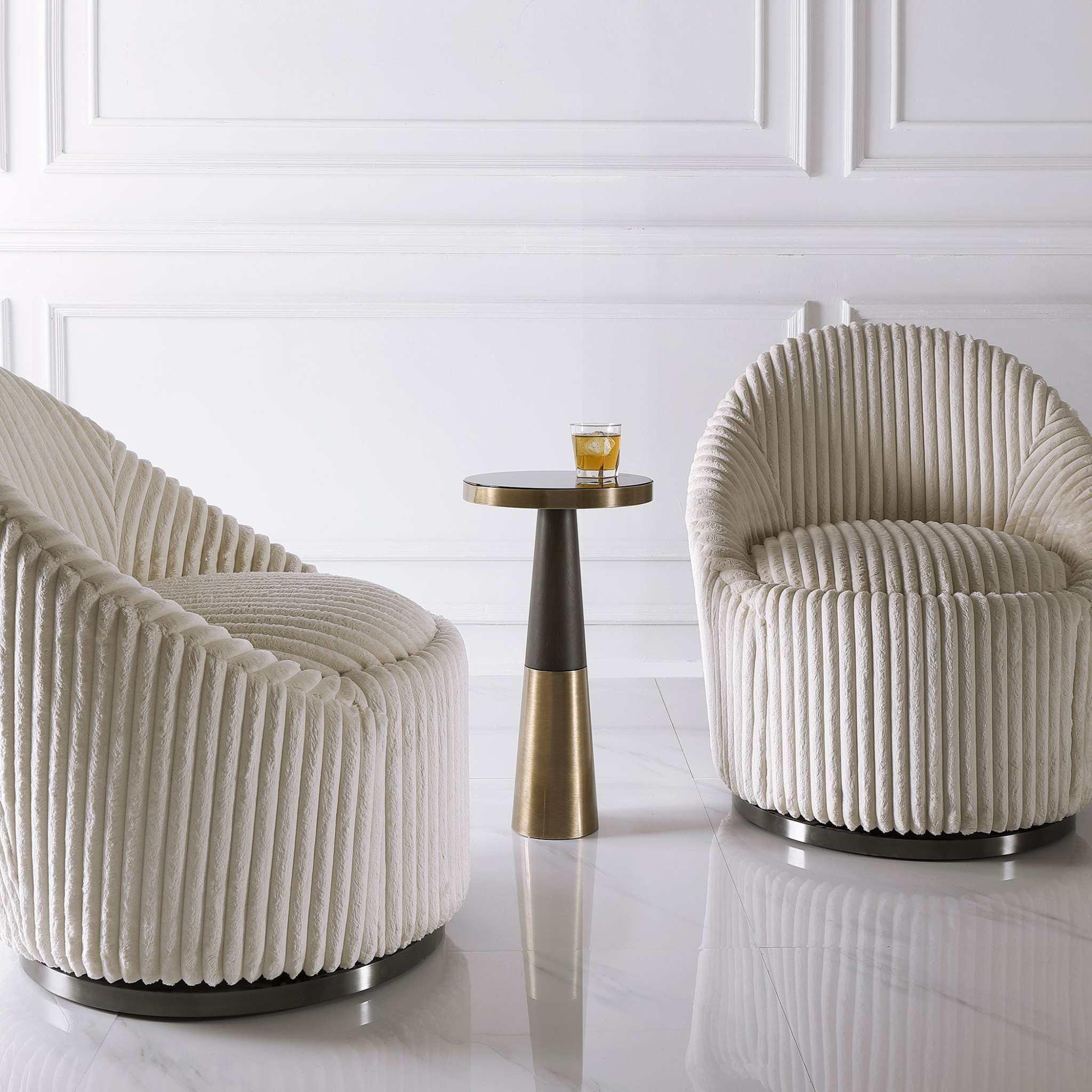 FORTIER BLACK ACCENT TABLE - Remutear