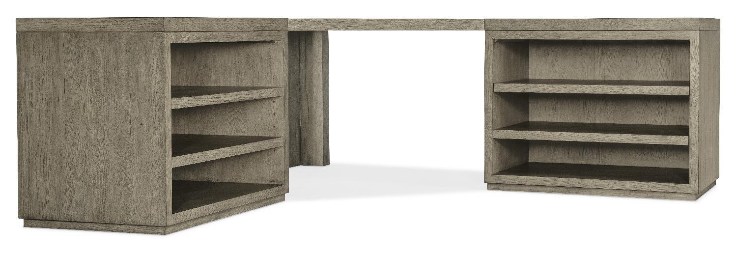 Linville Falls Corner Desk with Two Open Desk Cabinets - Remutear