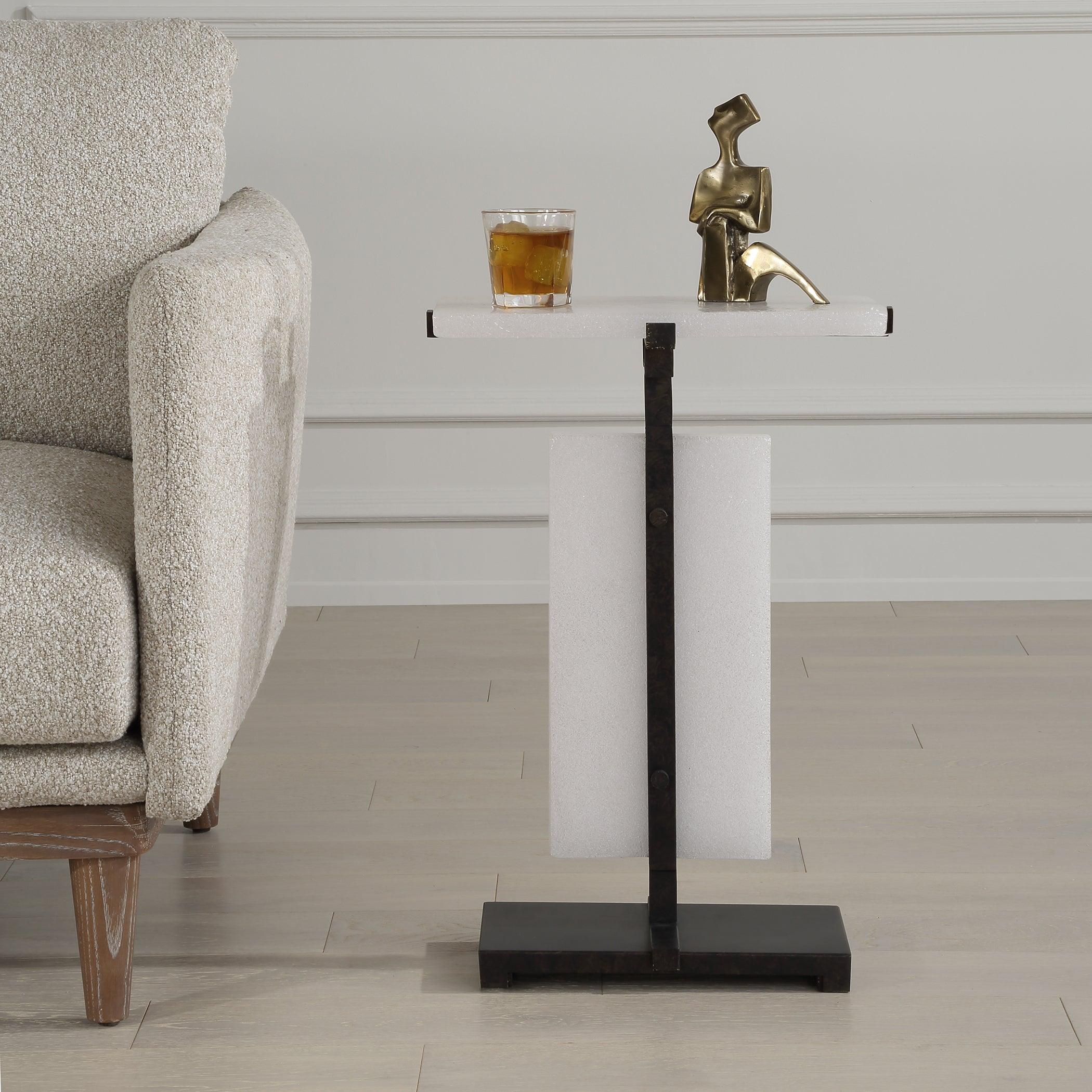 Elements Bubble Glass Accent Table - Remutear