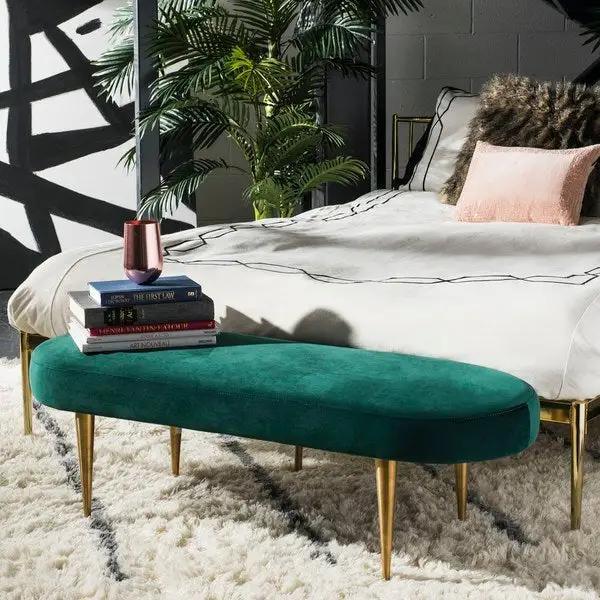 CORINNE VELVET OVAL BENCH - Remutear