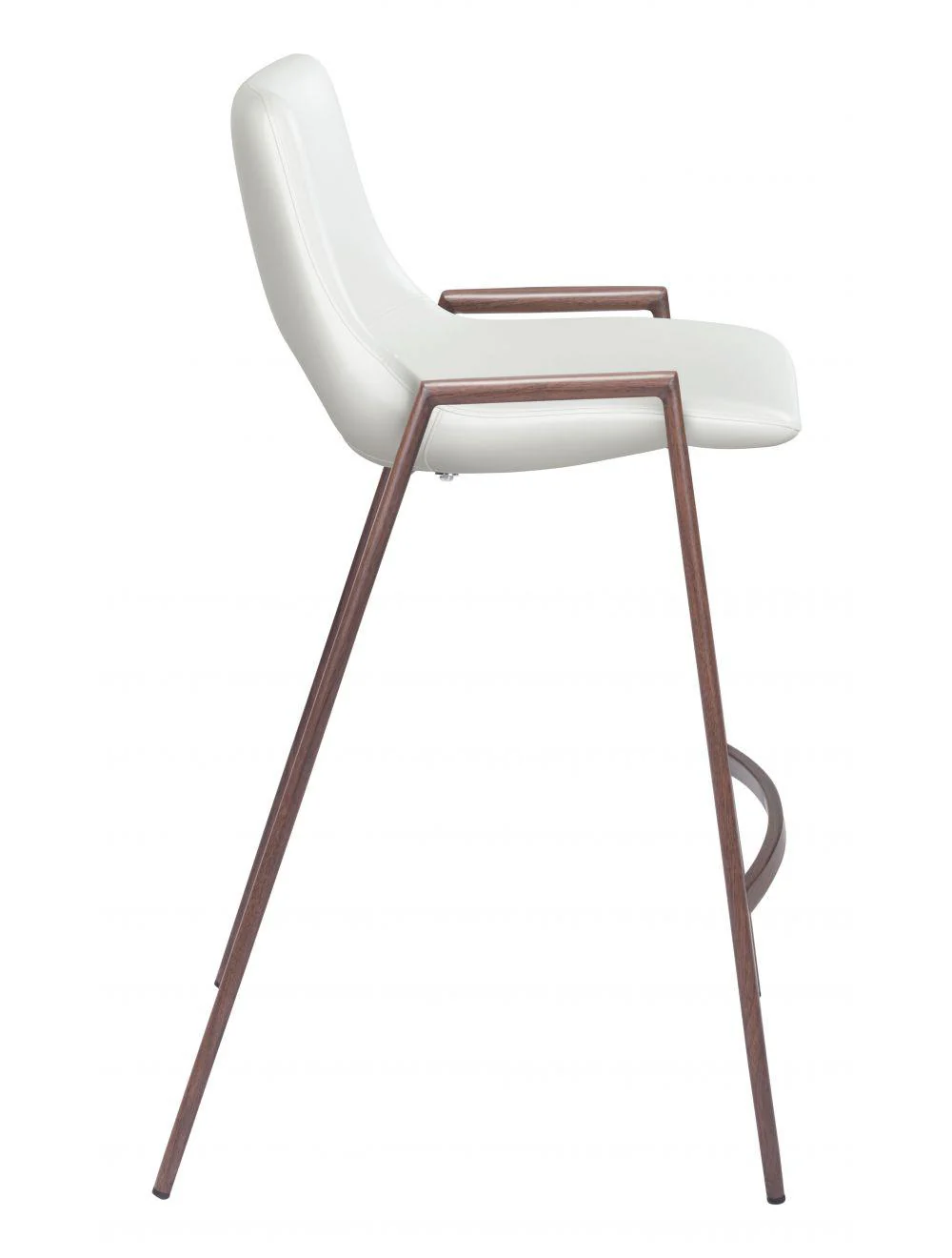 Desi Counter Chair (Set of 2) White & Walnut - Remutear