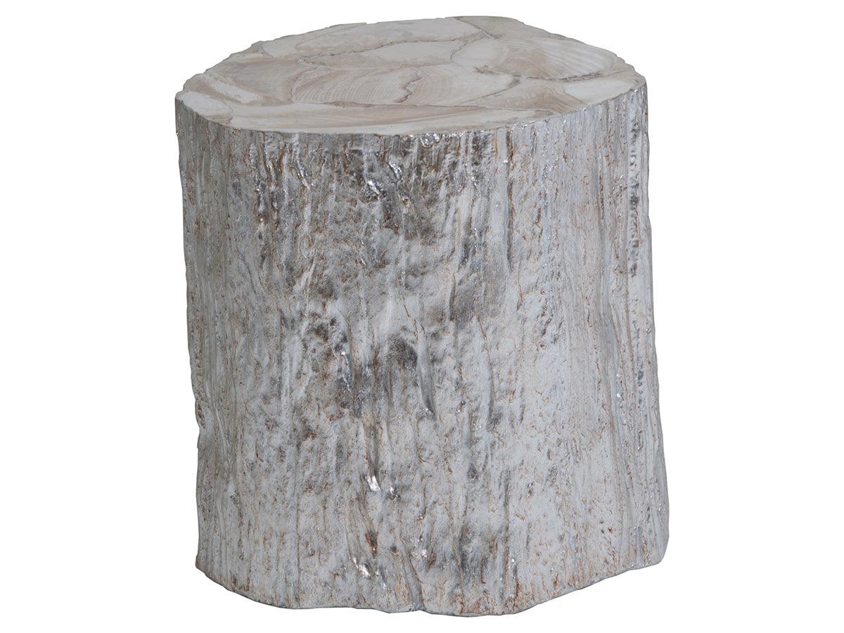 Signature Designs Trunk Segment Spot Table - Silver Leaf - Remutear
