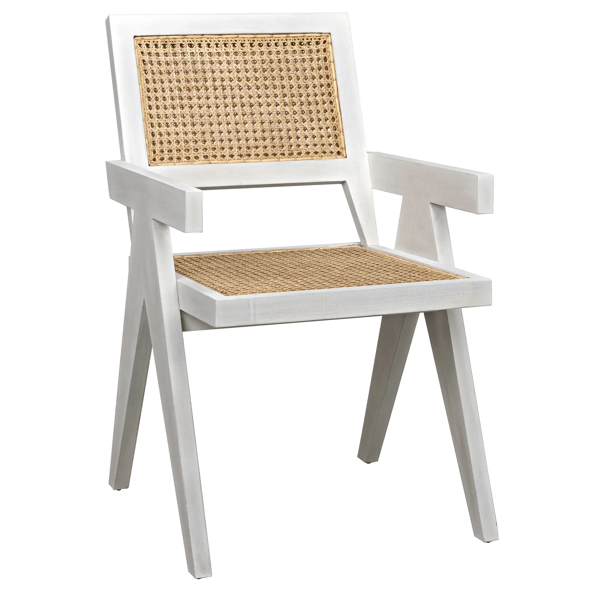 Jude Chair with Caning, White Wash - Remutear