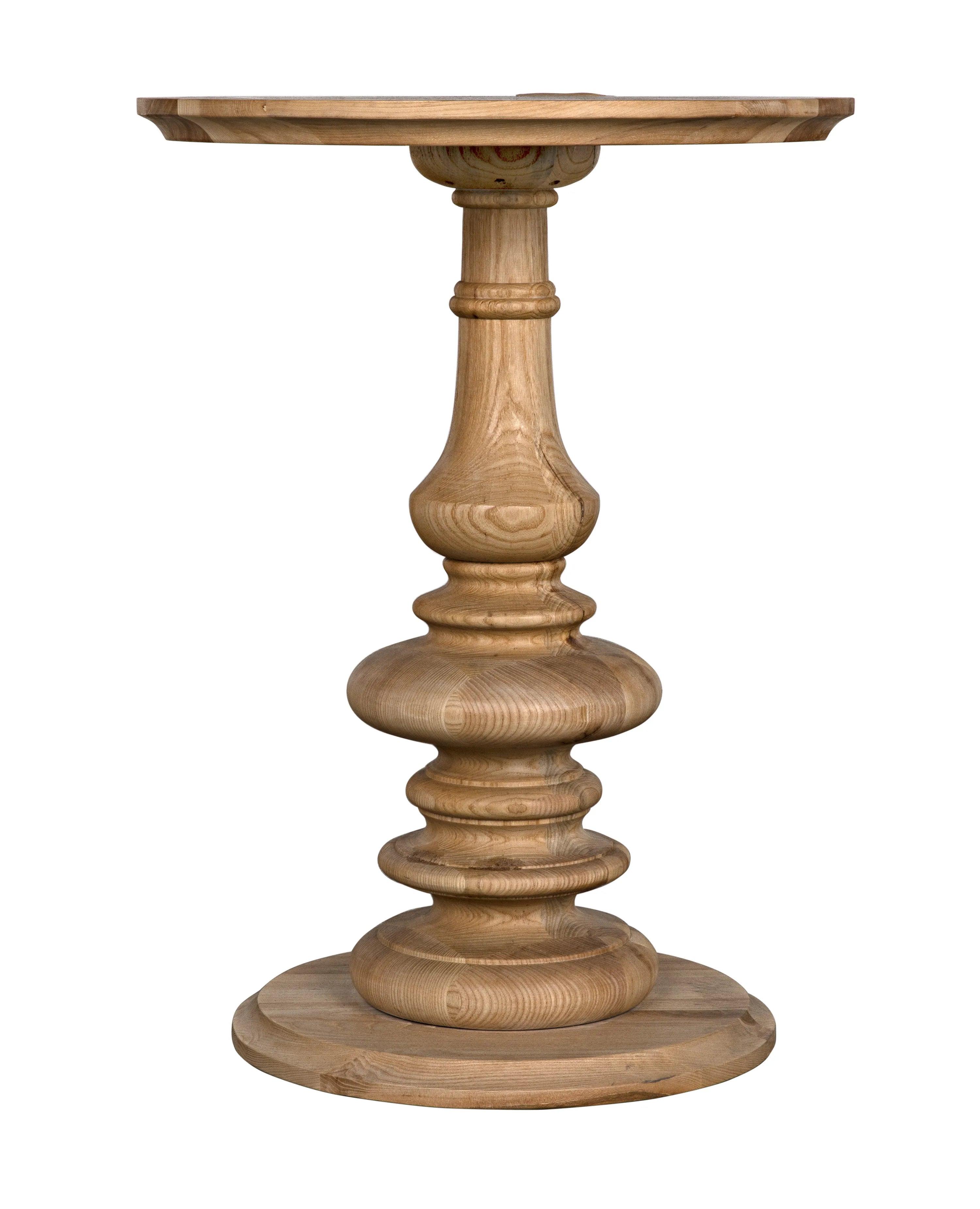 Old Elm Pedestal Side Table - Remutear