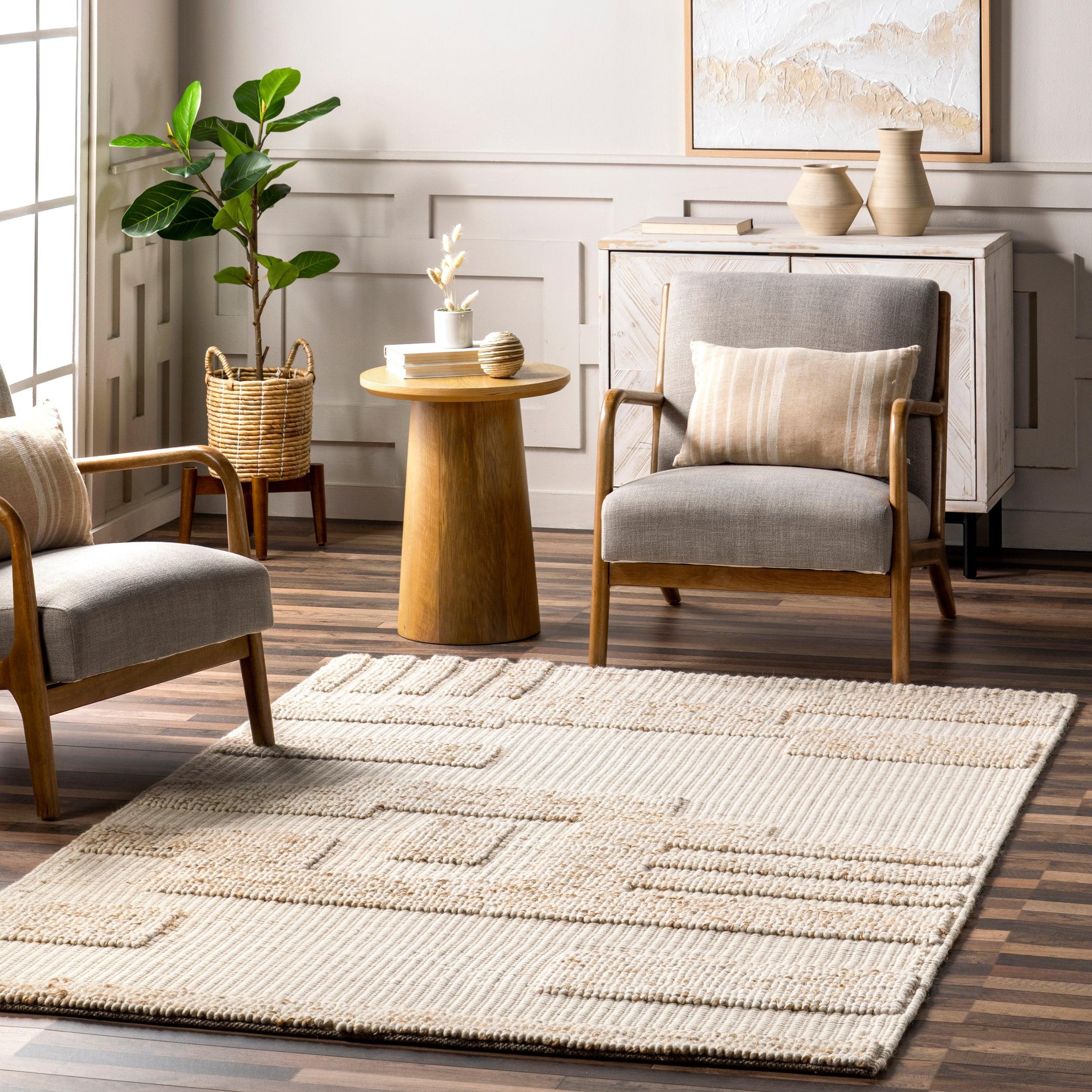 Danielle Abstract High-Low Wool Area Rug - Remutear