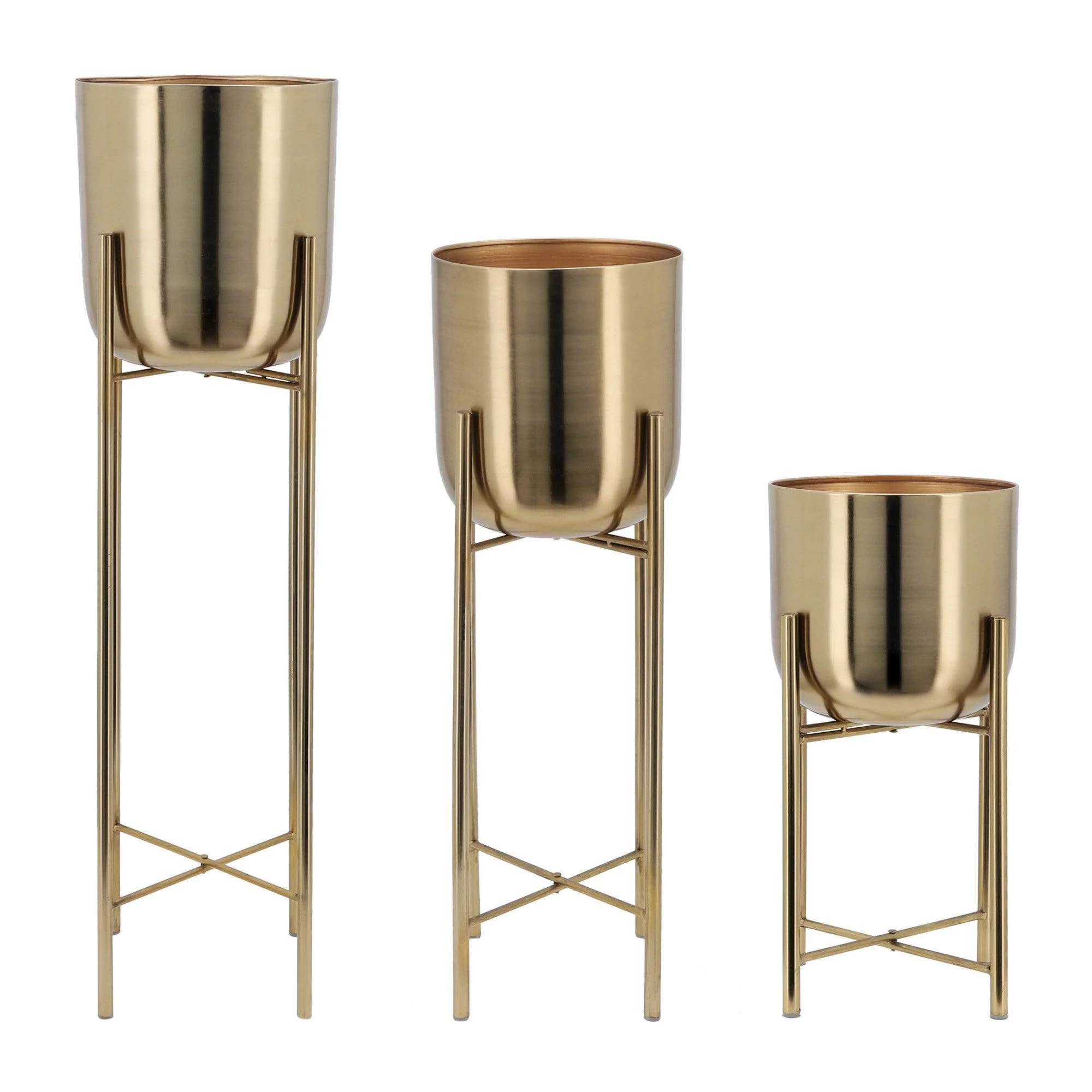 S/3 Metal Planters On Stand 40/30/20
