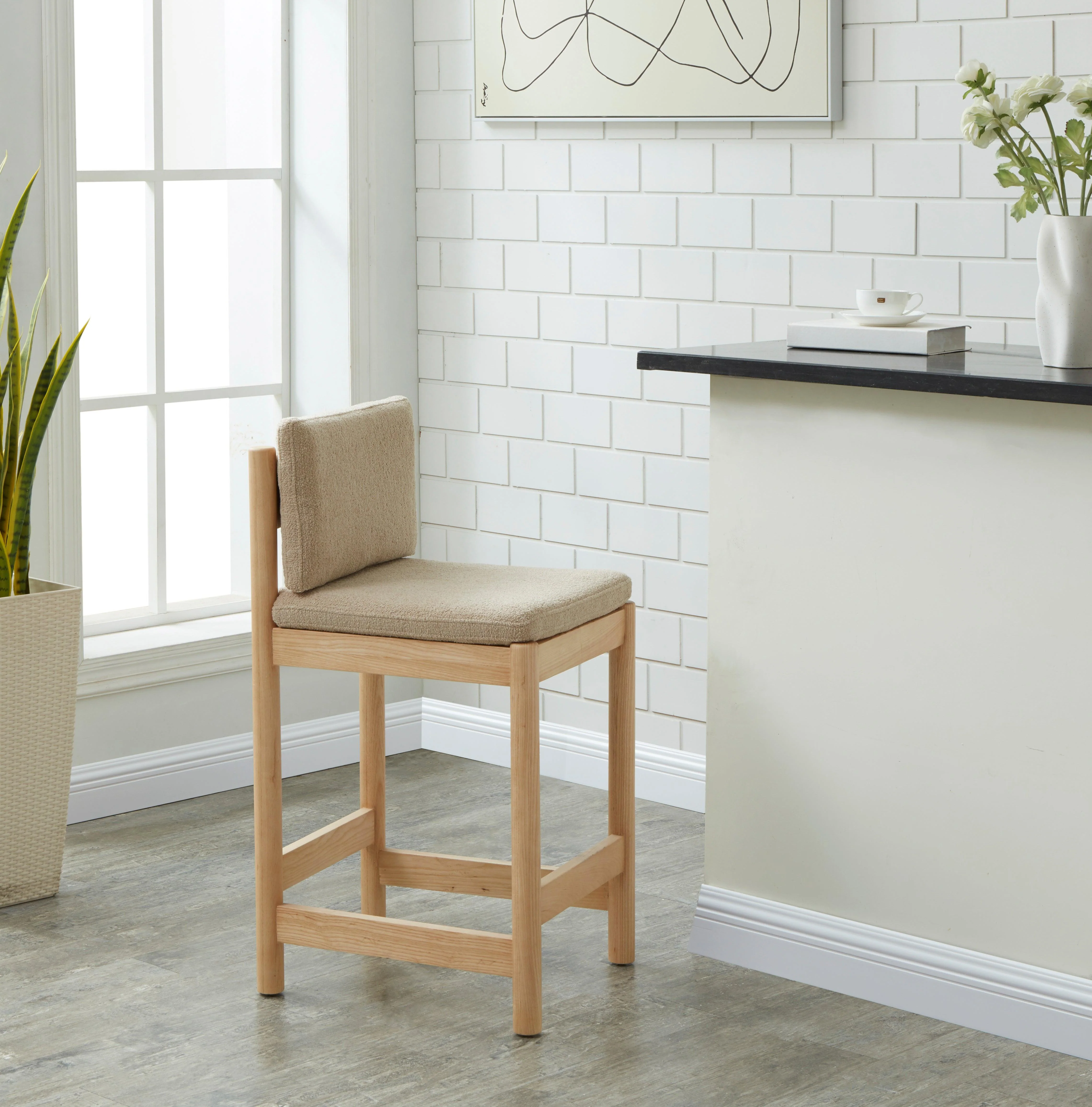 KALMIA BOUCLE COUNTER STOOL - Remutear