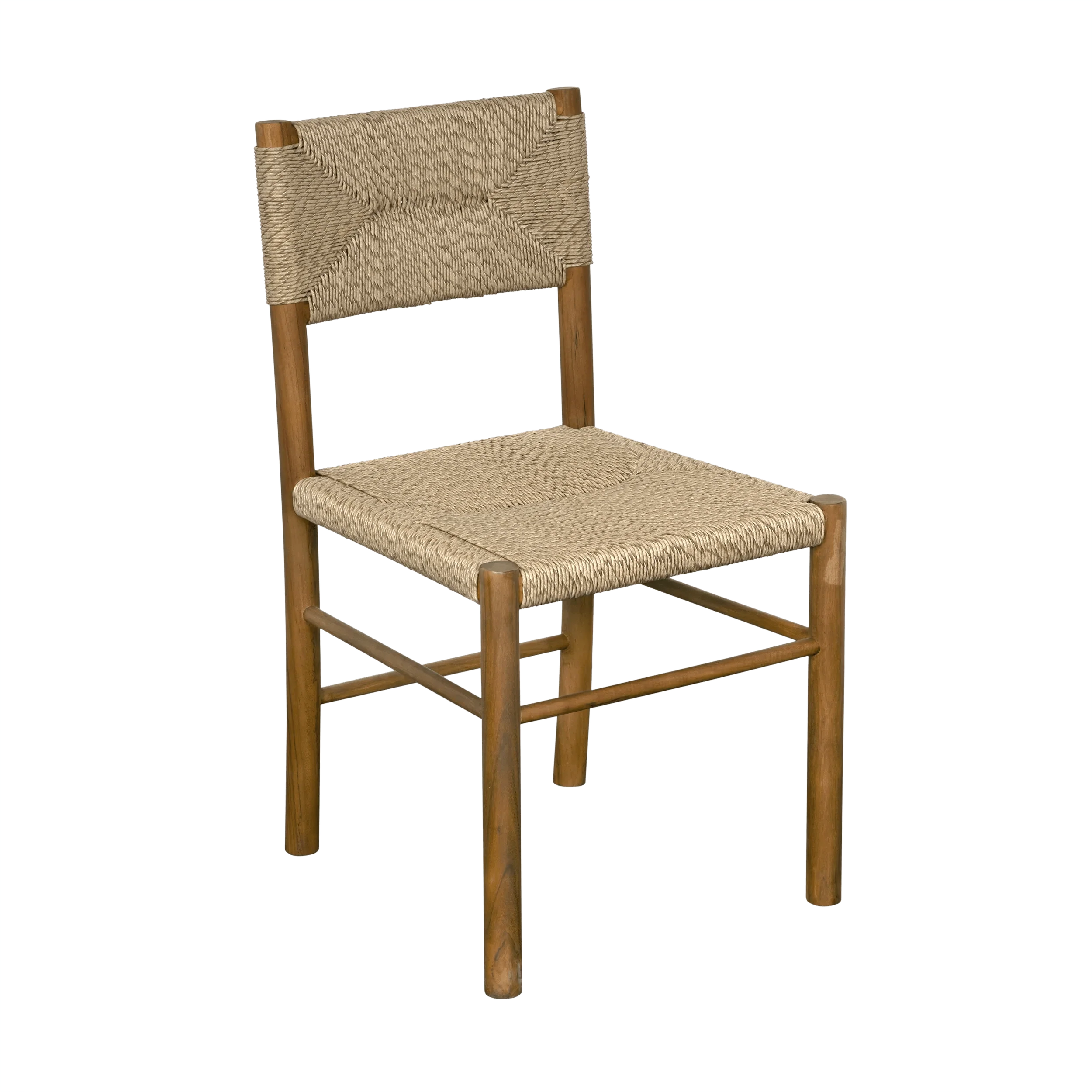 Franco Side Chair, Teak with Synthetic Woven - Remutear