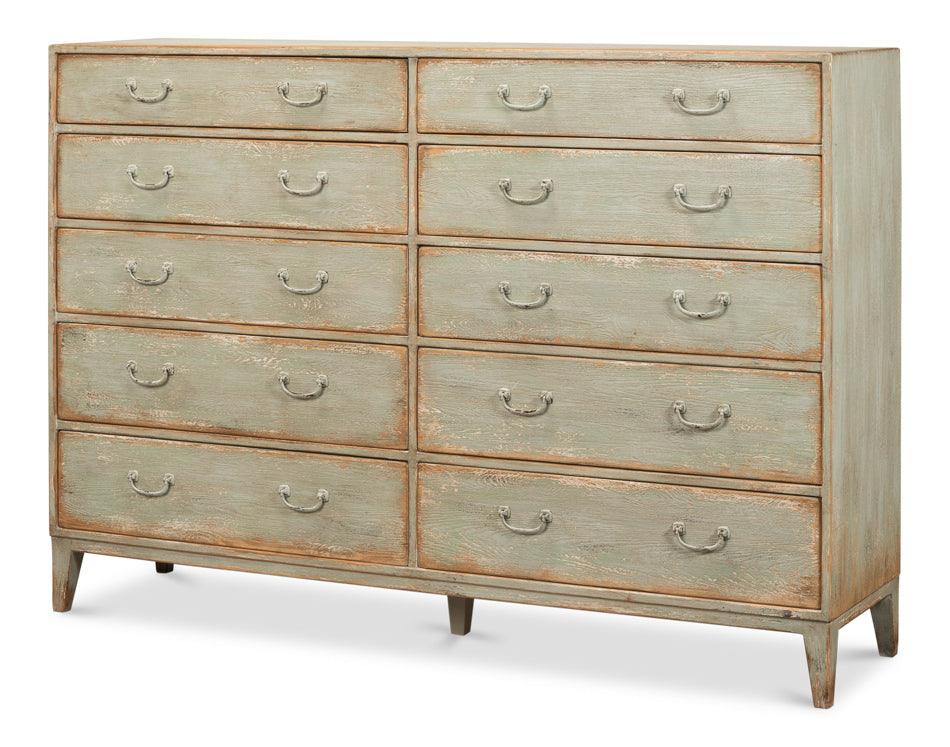 Willow 10 Drawer Commode - Sage - Remutear