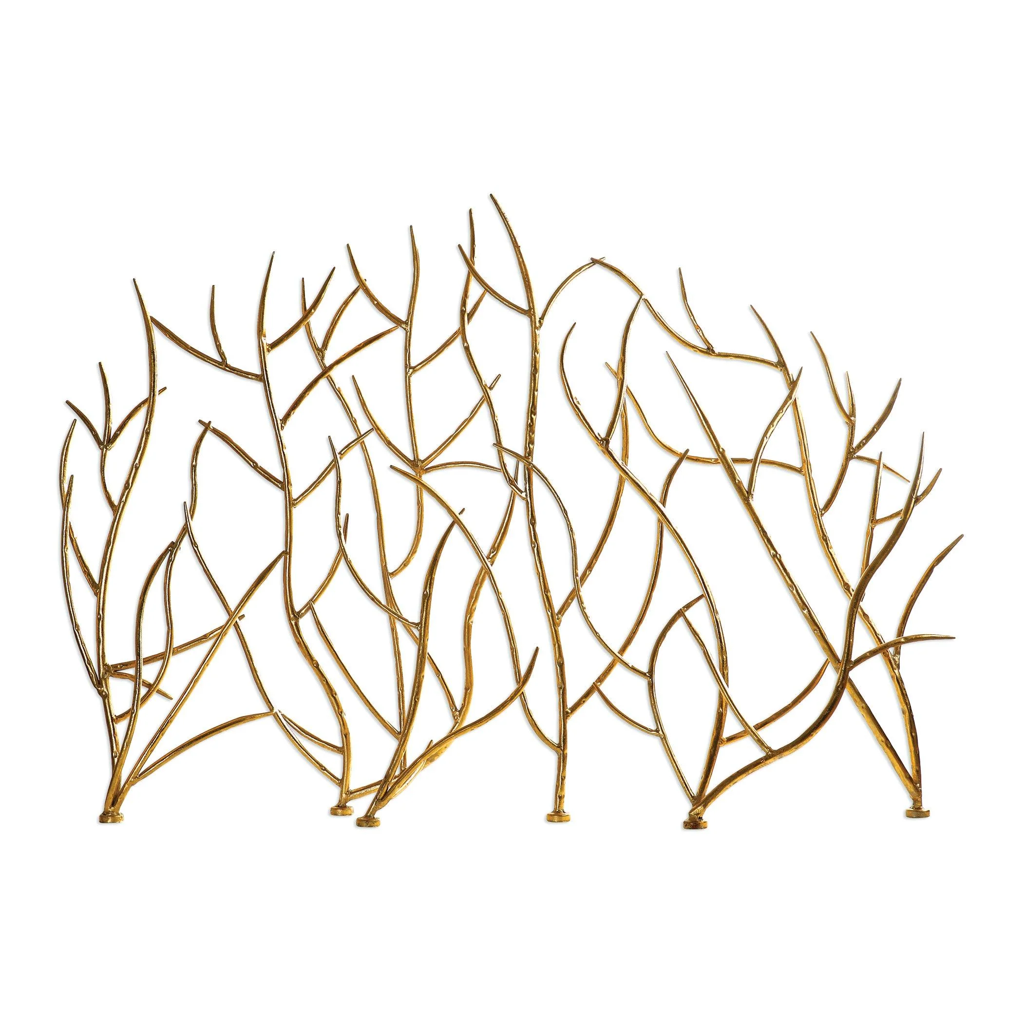 GOLD BRANCHES DECORATIVE FIREPLACE SCREEN - Remutear