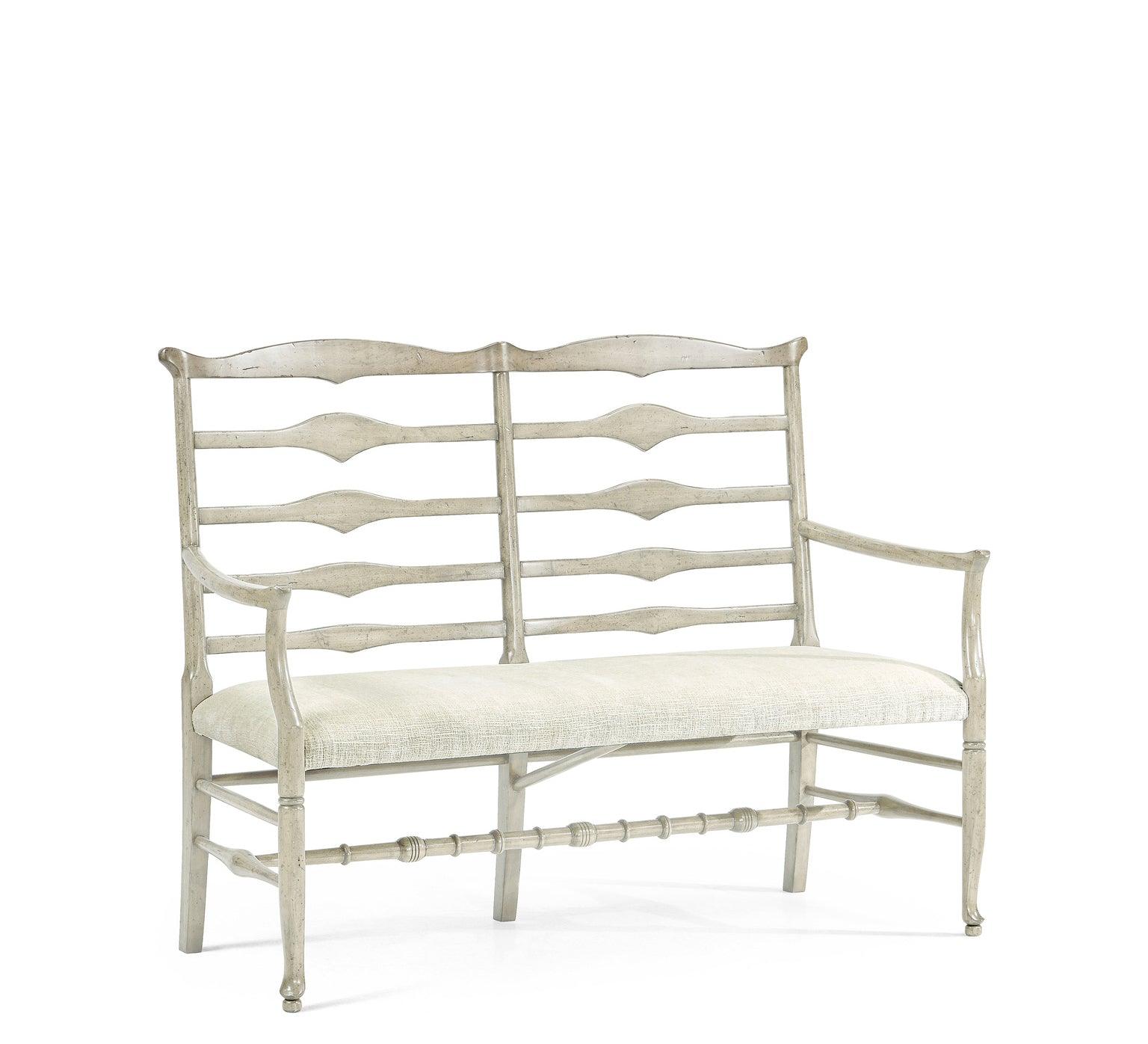 Casual Accents Whitewash Ladderback Bench, Uph - Remutear