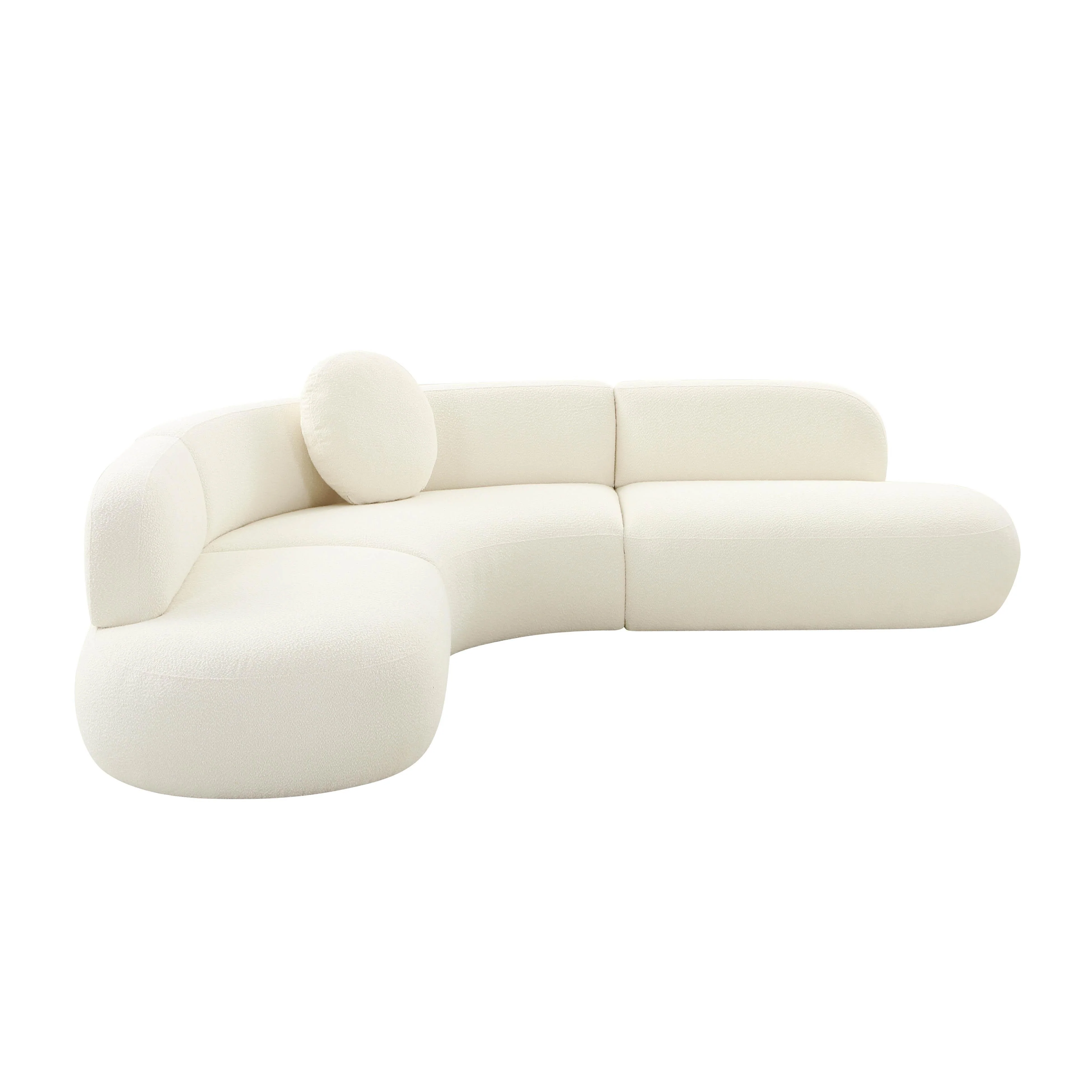 Broohah Cream Boucle Sectional - Remutear