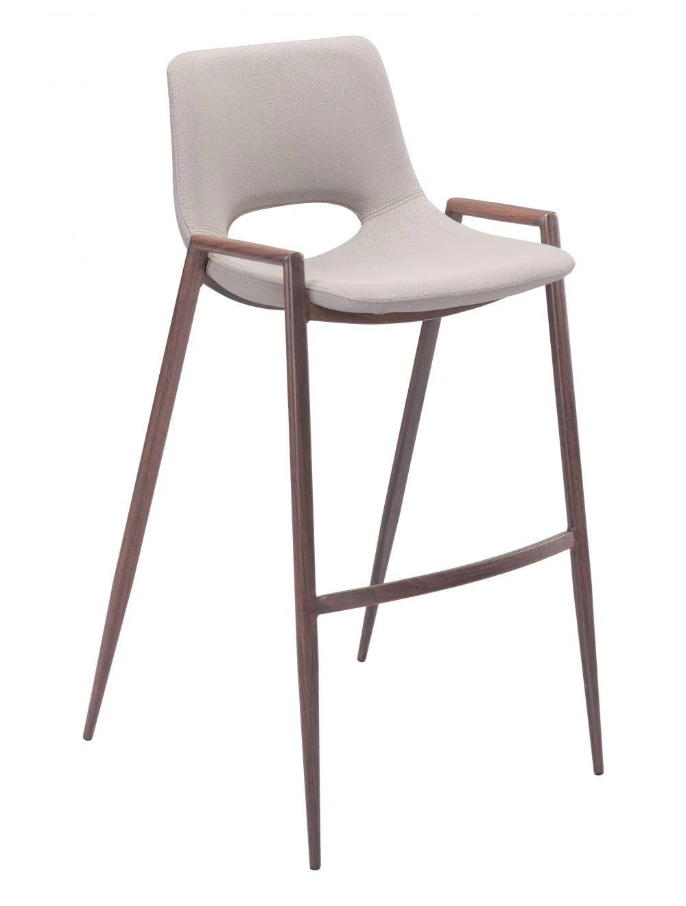 Desi Bar Chair (Set of 2) Beige & Walnut - Remutear