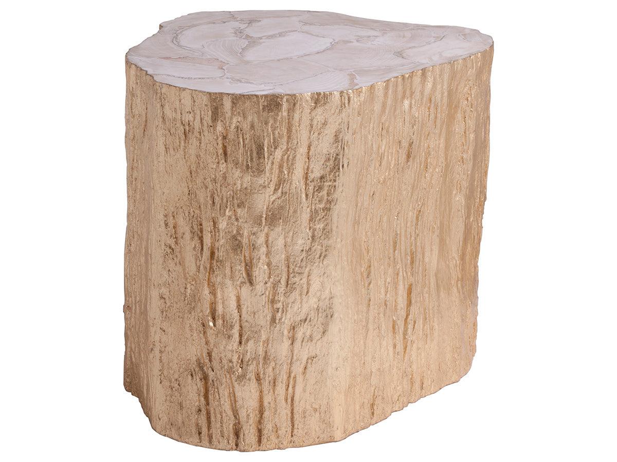 Signature Designs Trunk Segment Side Table - Gold Leaf - Remutear