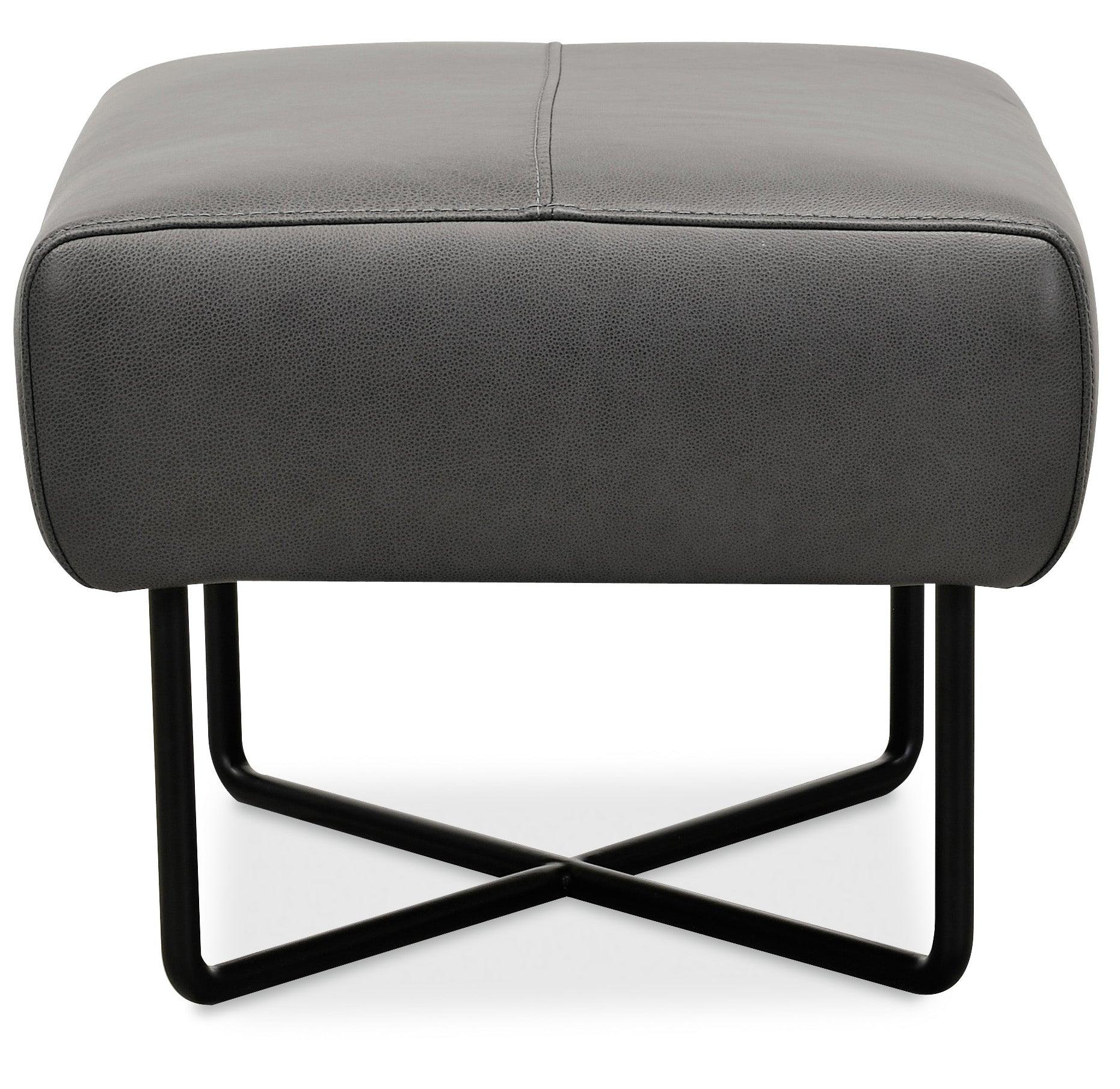 Efron Ottoman with Black Metal Base - Remutear