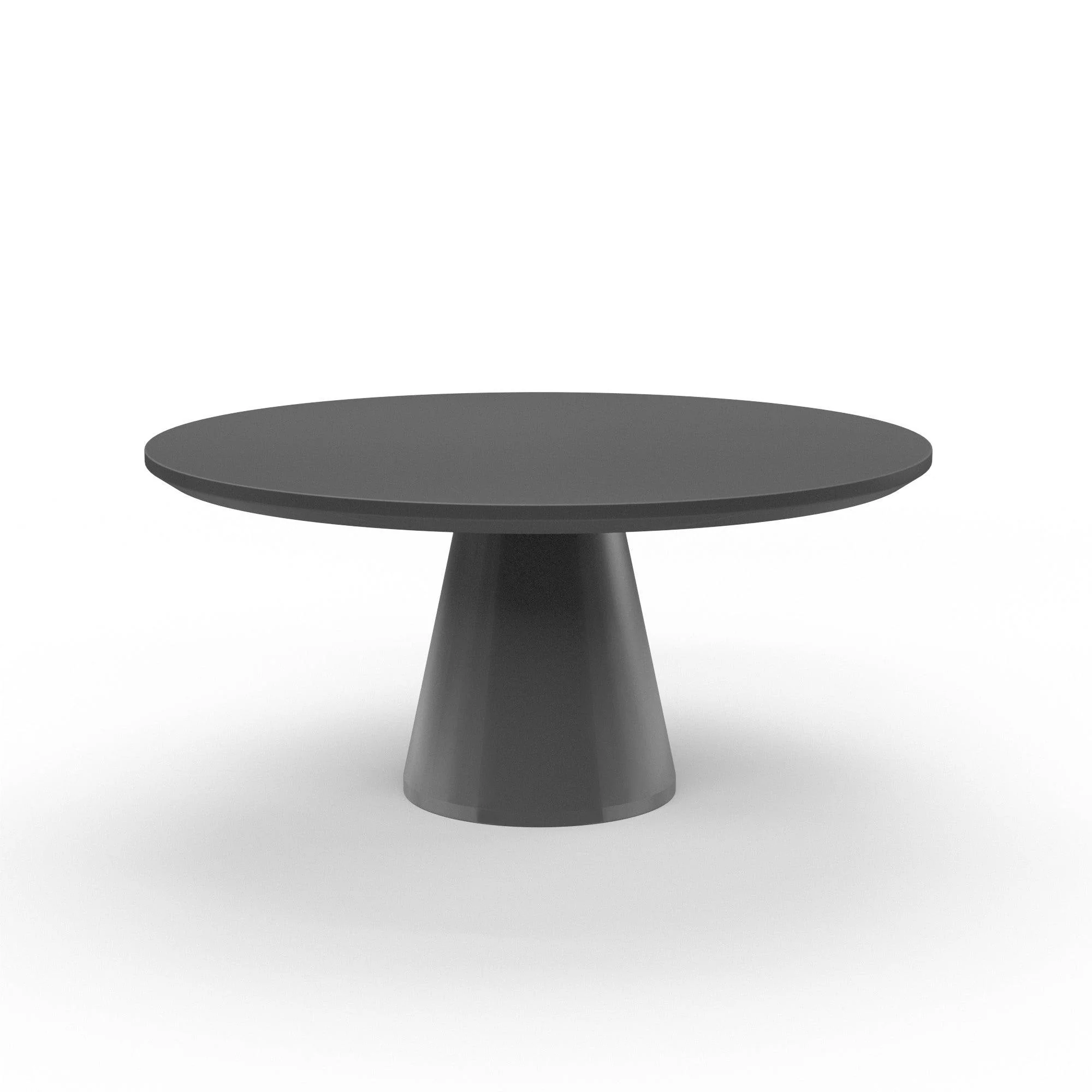 Pedestal Dining Table, Dark Gray Finish - Remutear