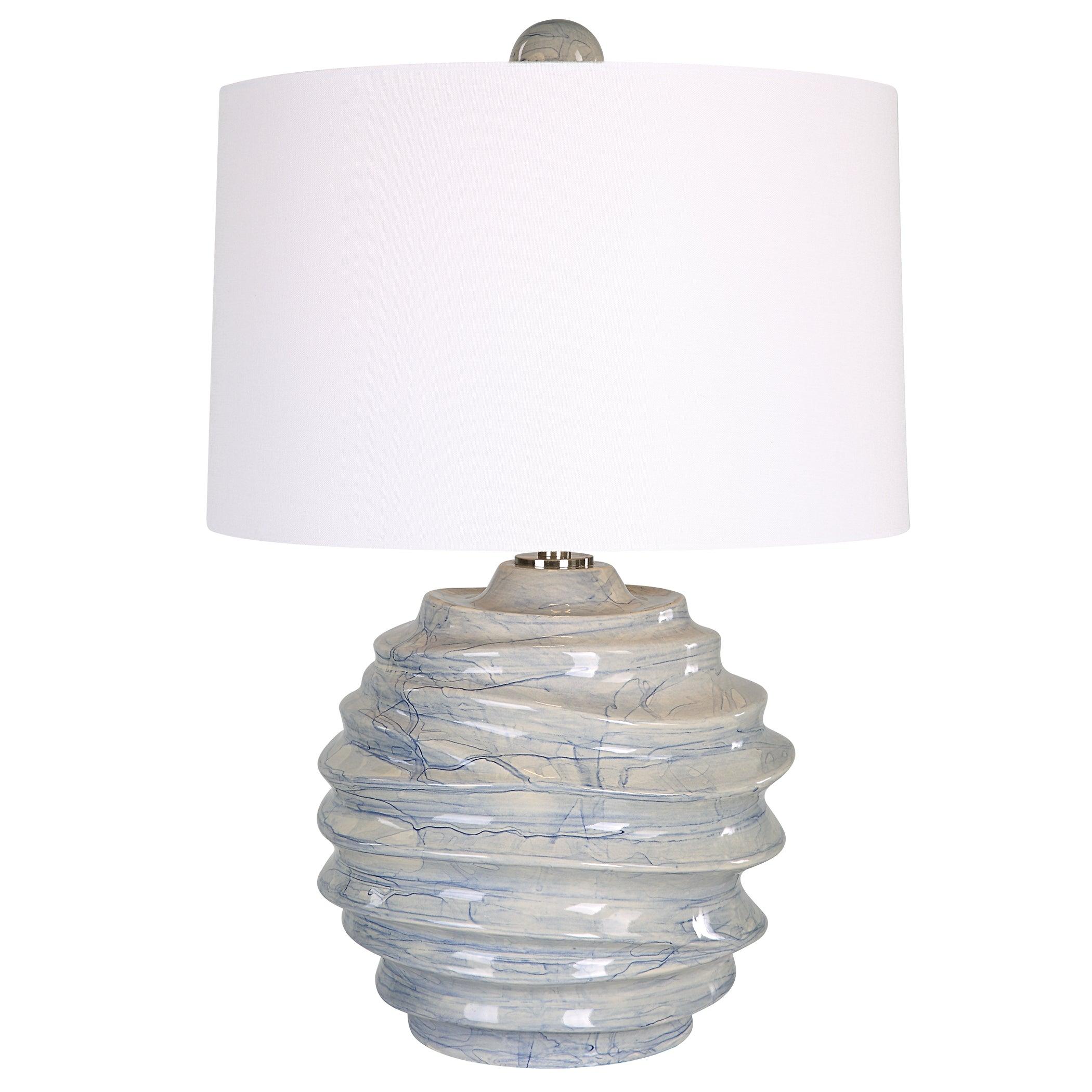 Waves Blue & White Accent Lamp - Remutear