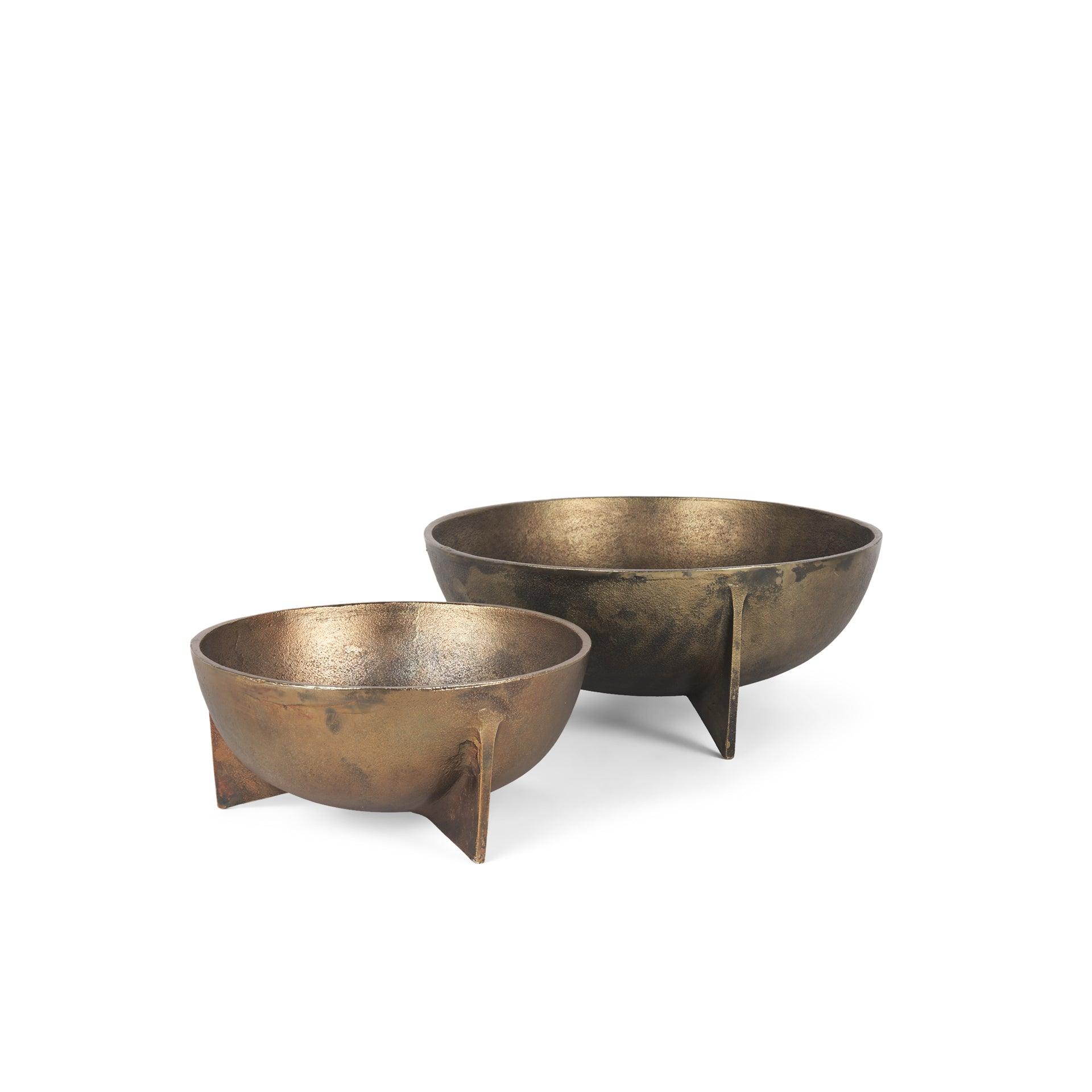 Quita Large Gold Metal Decorative Bowls (Set of 2) - Remutear