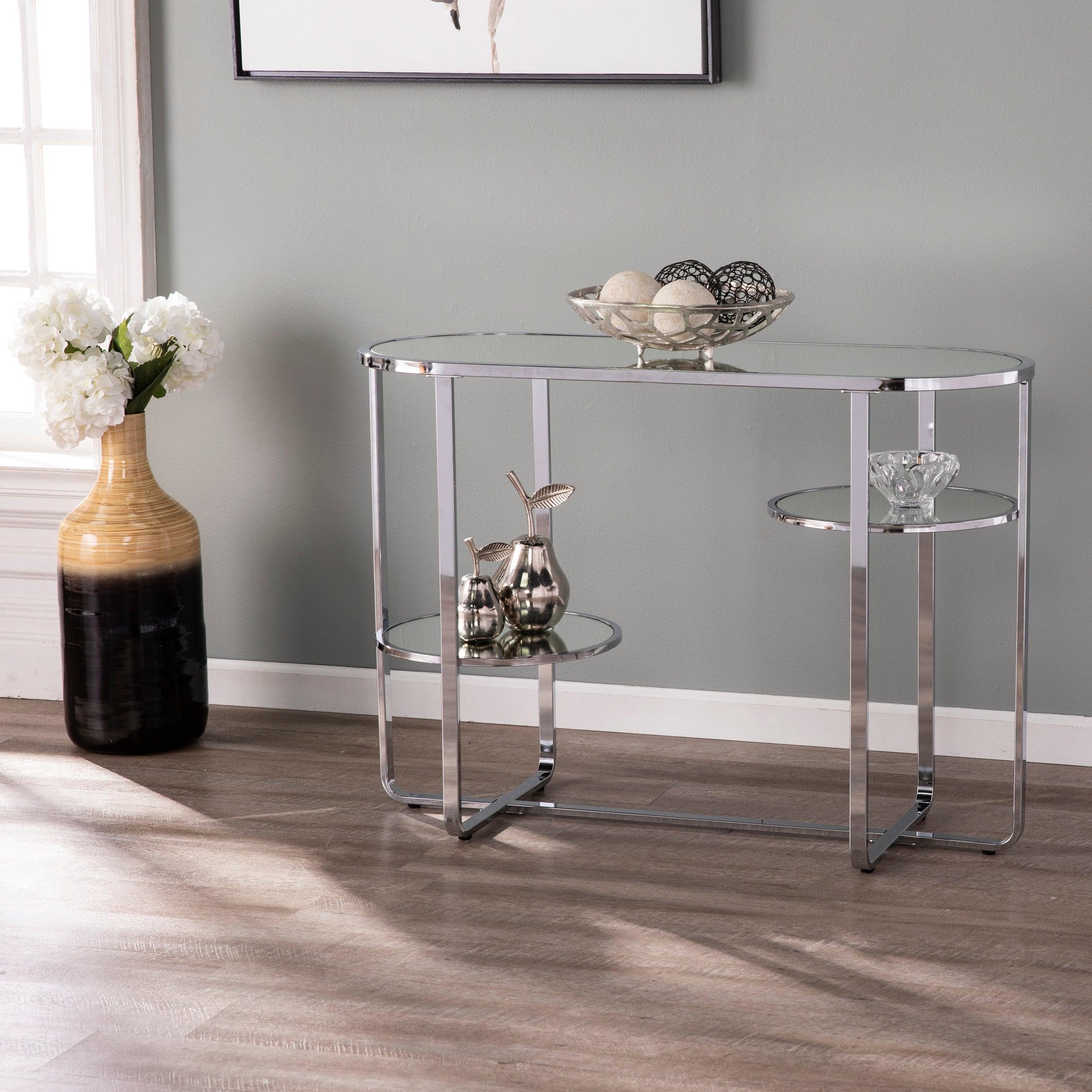 Maxina Mirrored Console Table w/ Storage - Remutear